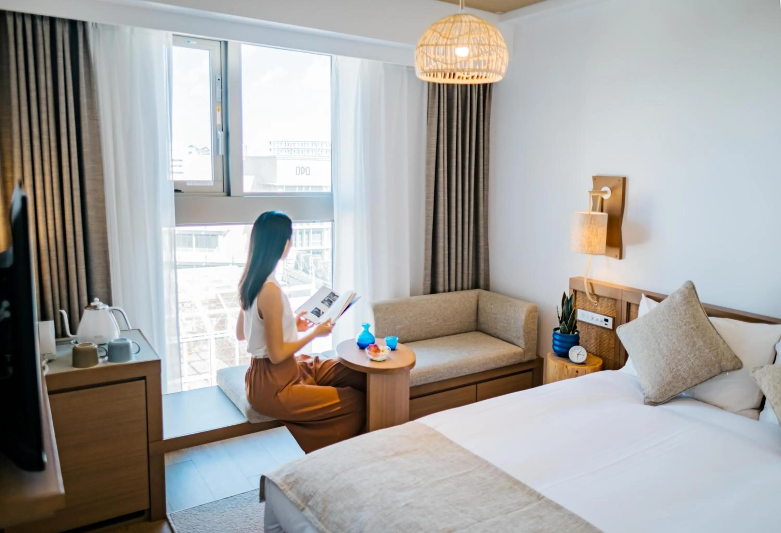 View (from property/room), Bed in Hotel Resol Trinity Naha