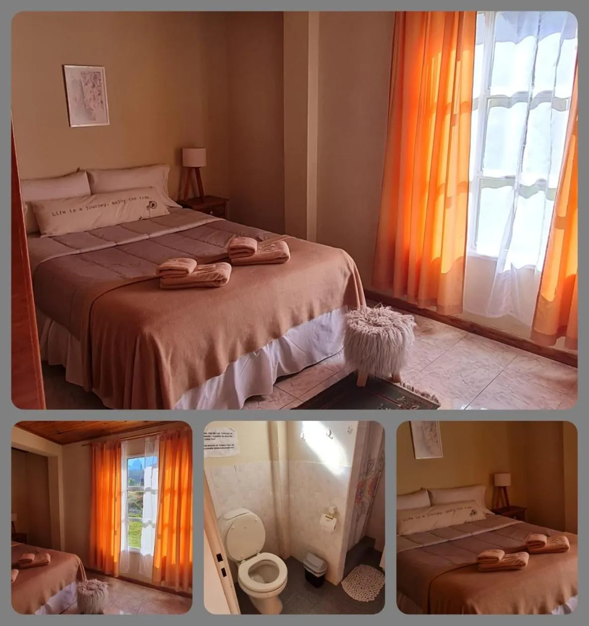 Bathroom, Bed in Hotel Lago del Desierto