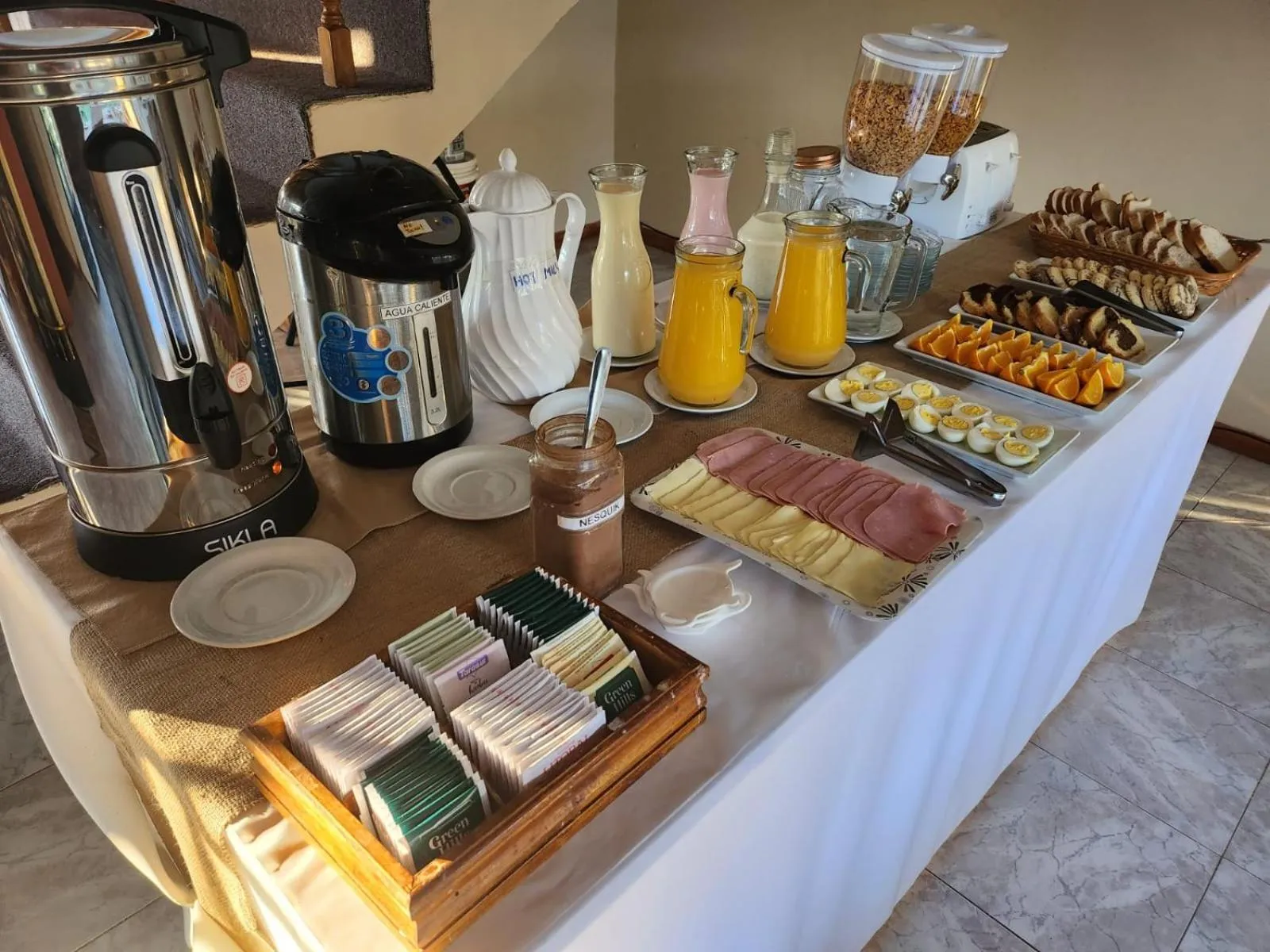 Continental breakfast in Hotel Lago del Desierto