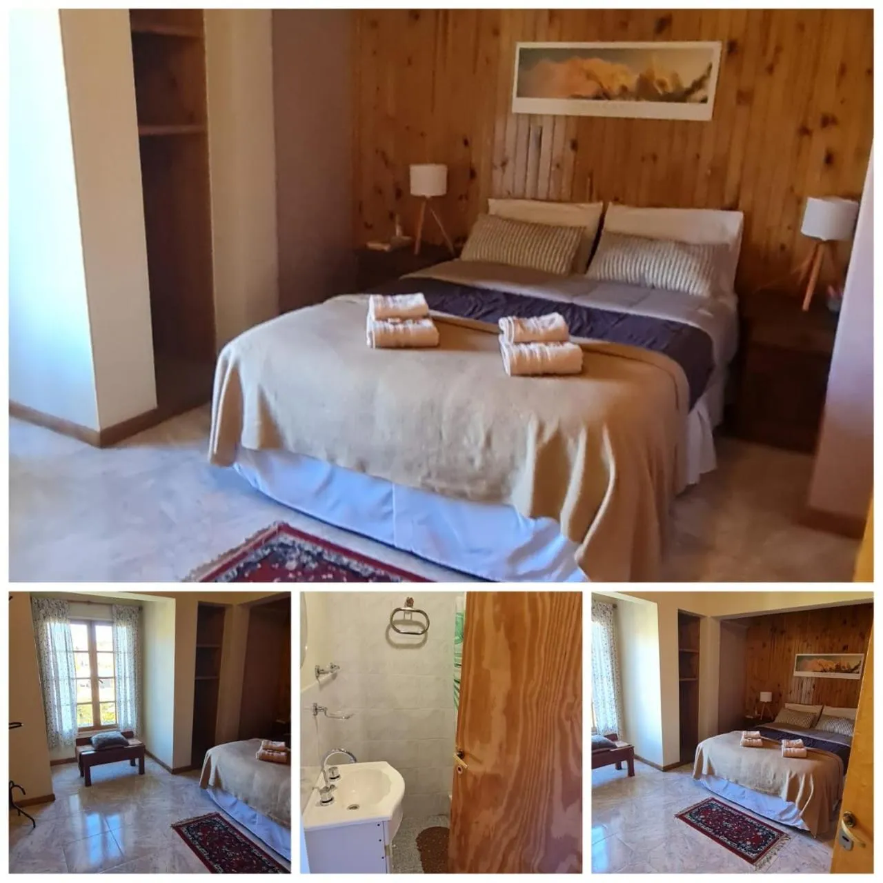 Bathroom, Bed in Hotel Lago del Desierto
