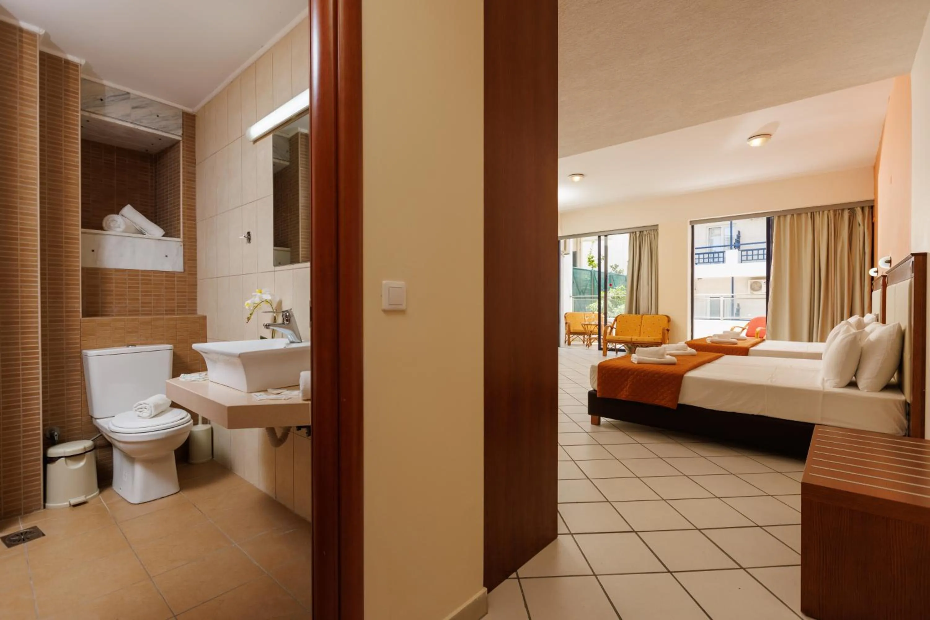 Bathroom, Bed in Agrabella Hotel - Adults Only