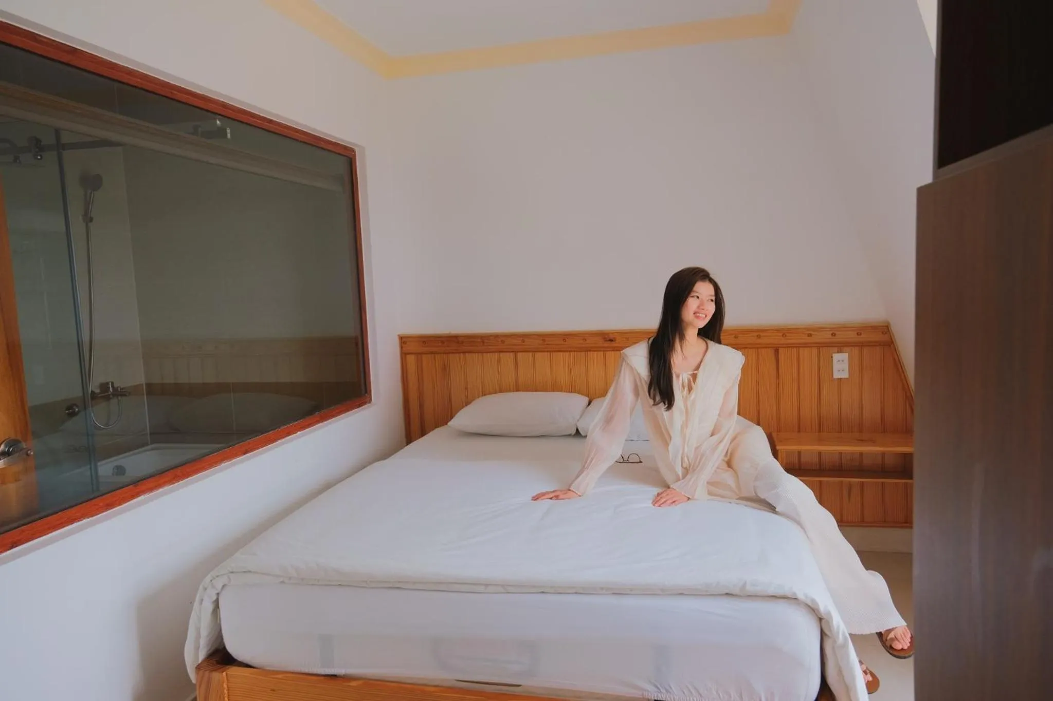 Bed in Hoàng Yến Villa Dalat