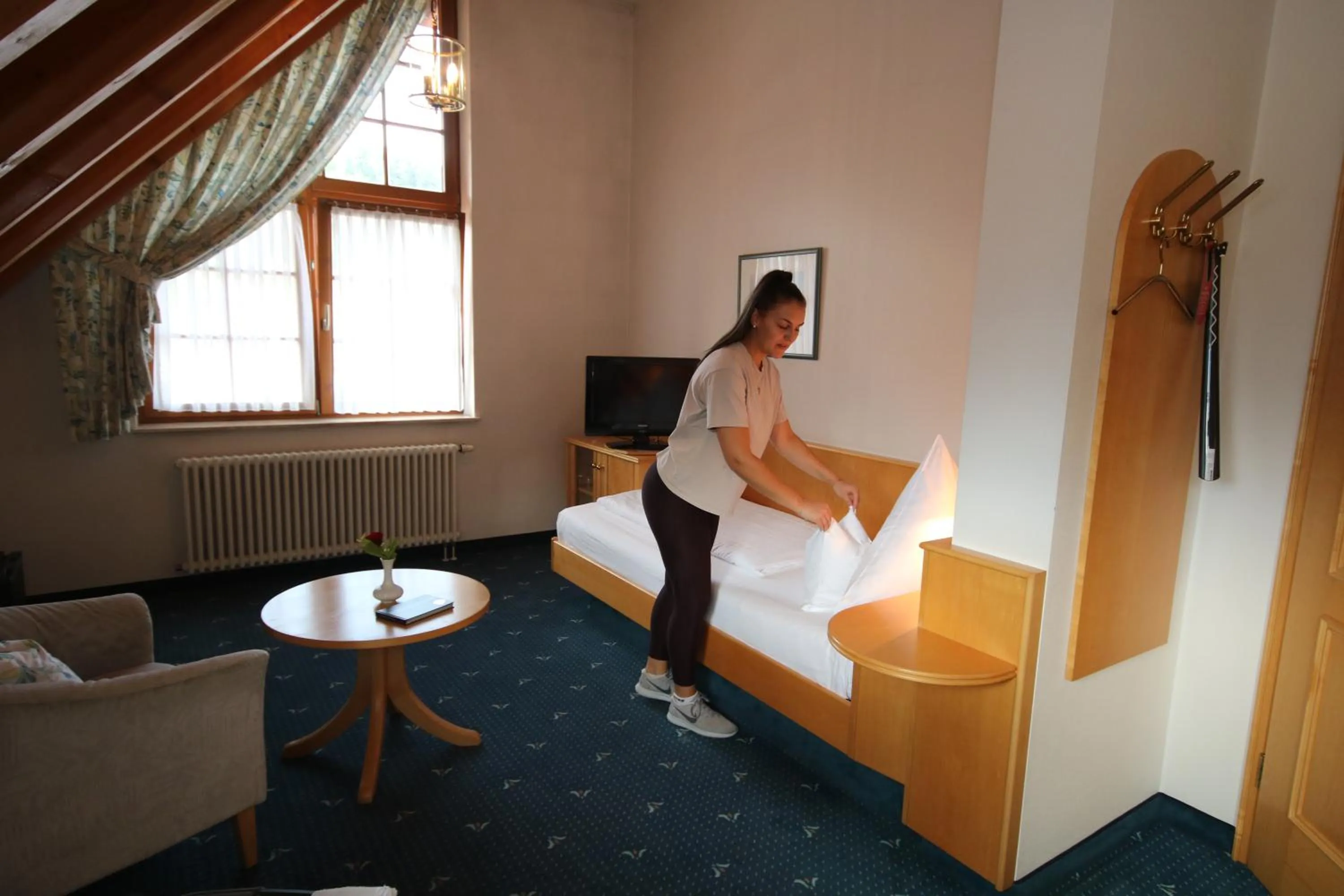 Bed in Hotel-Restaurant Hirsch