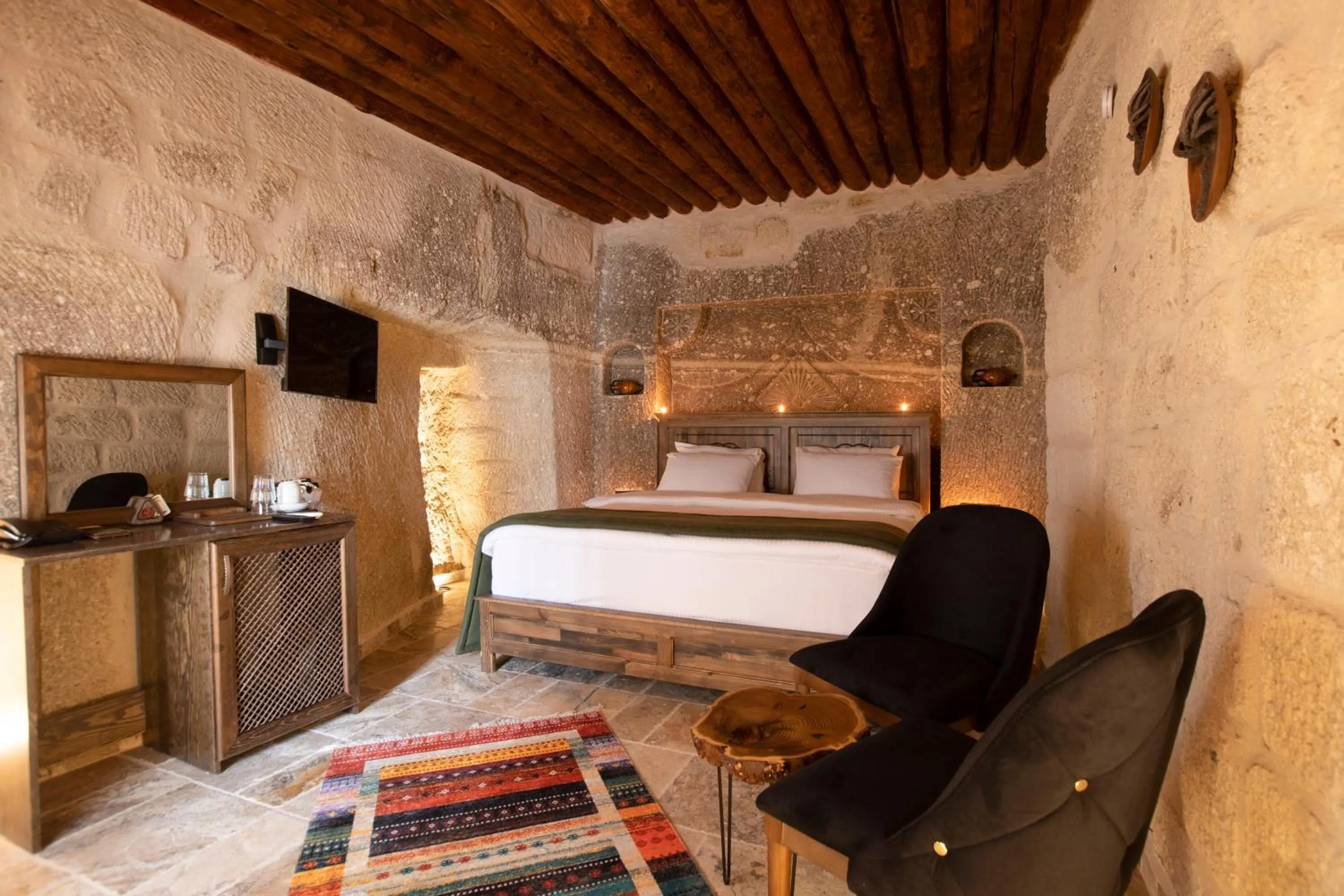 Bed in Medusa Cave Hotel