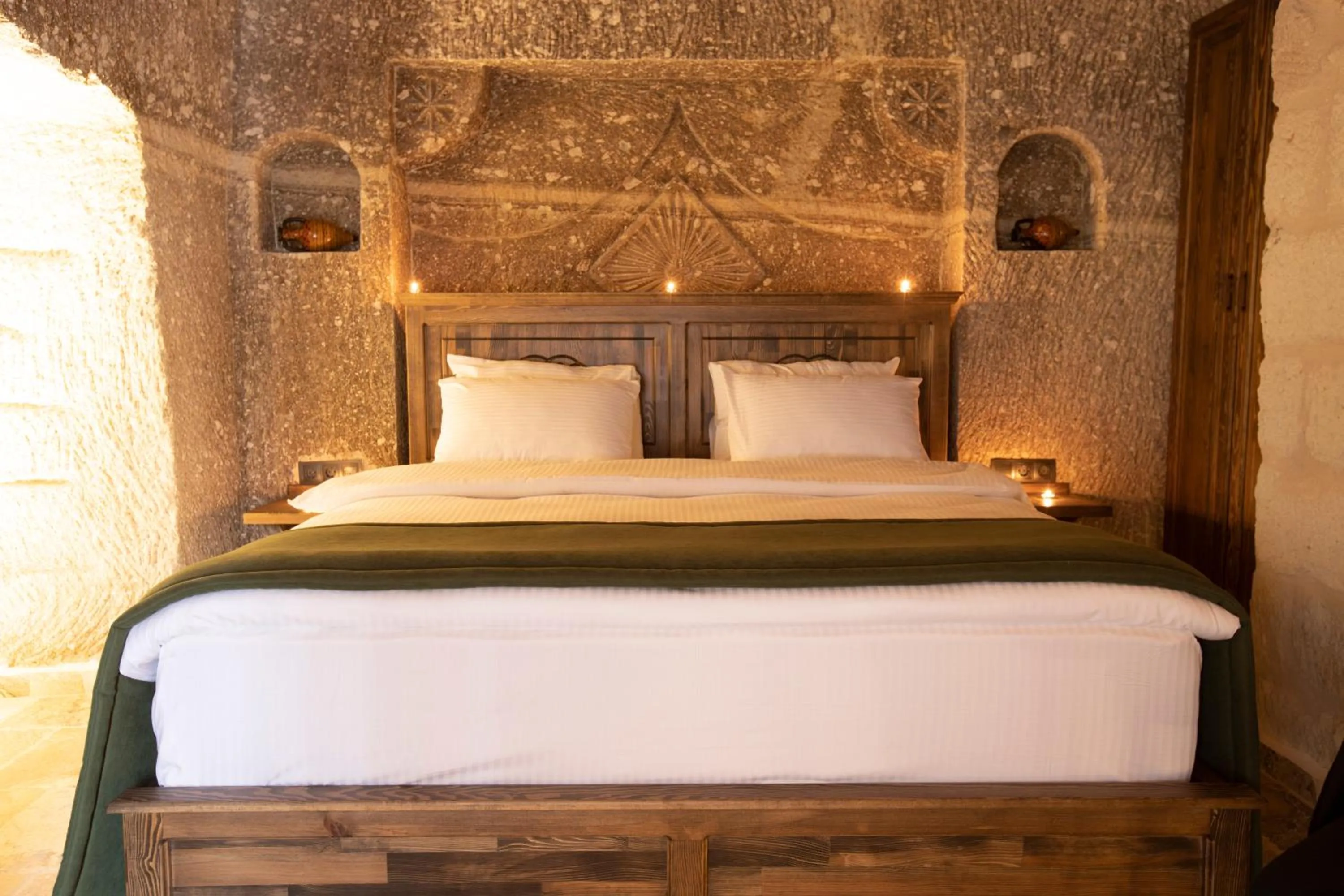 Bed in Medusa Cave Hotel