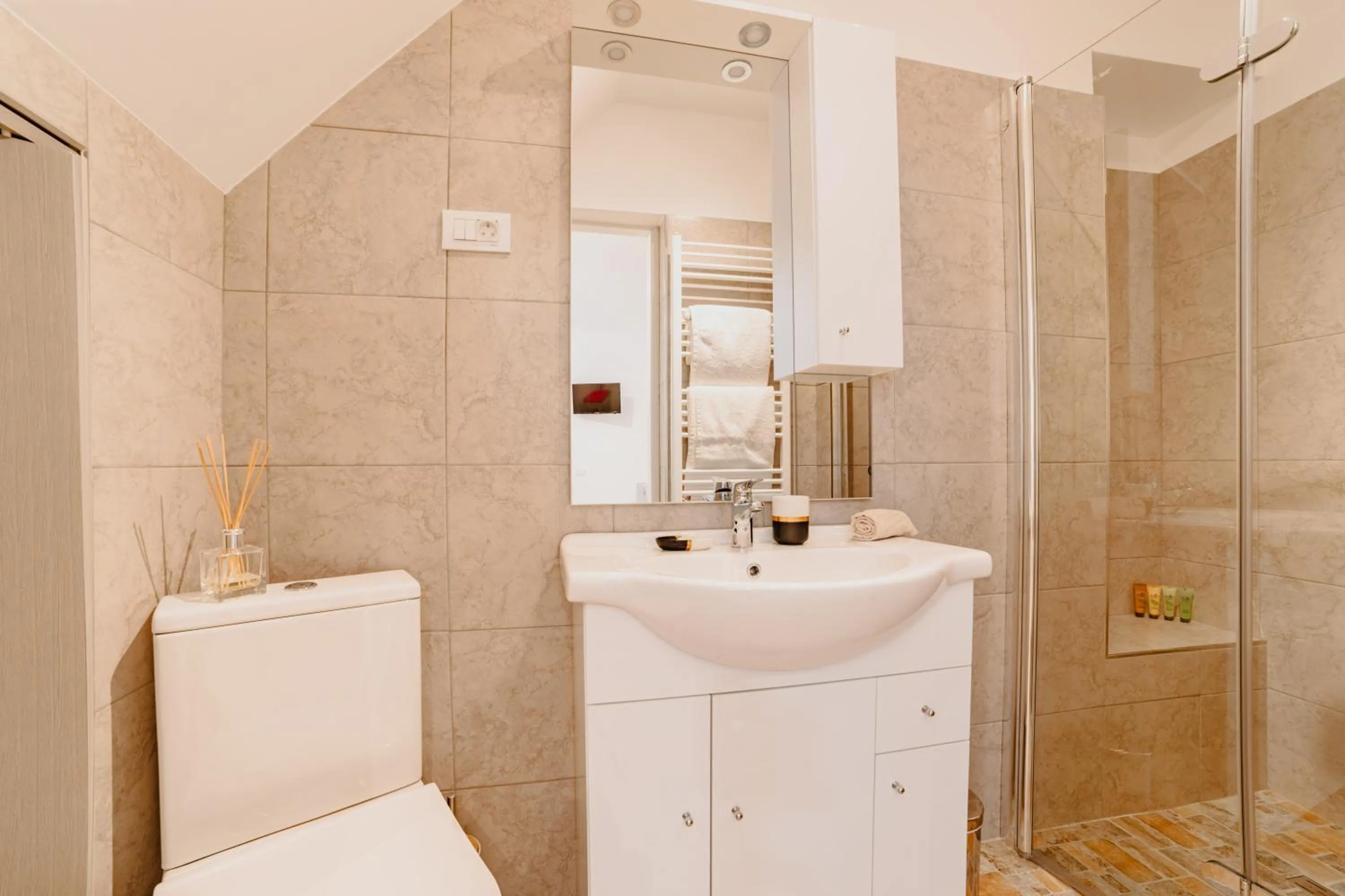 Bathroom in ALBERT RESIDENCE Brasov with complimentary parking off site