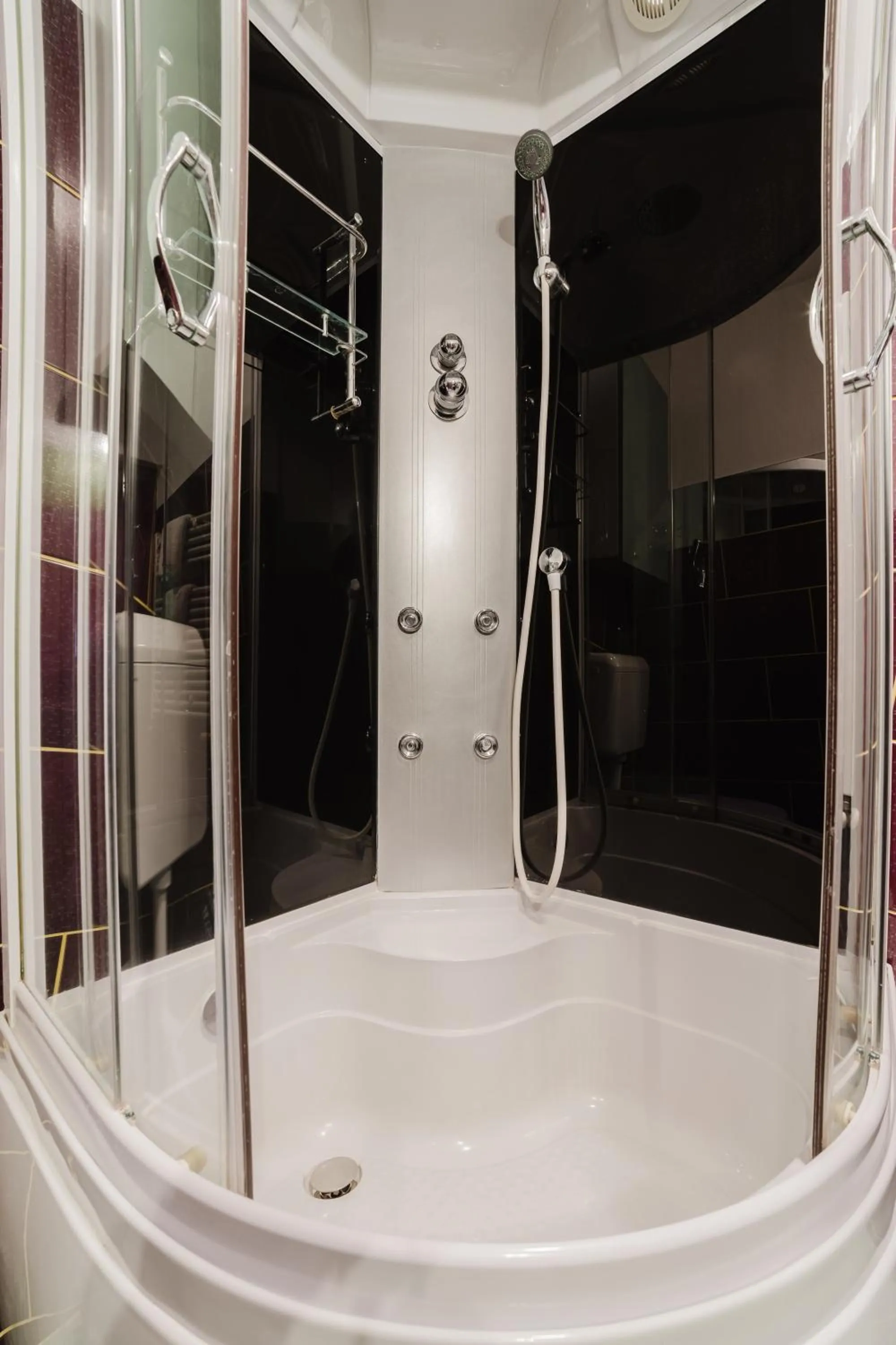 Shower in ALBERT RESIDENCE Brasov with complimentary parking off site