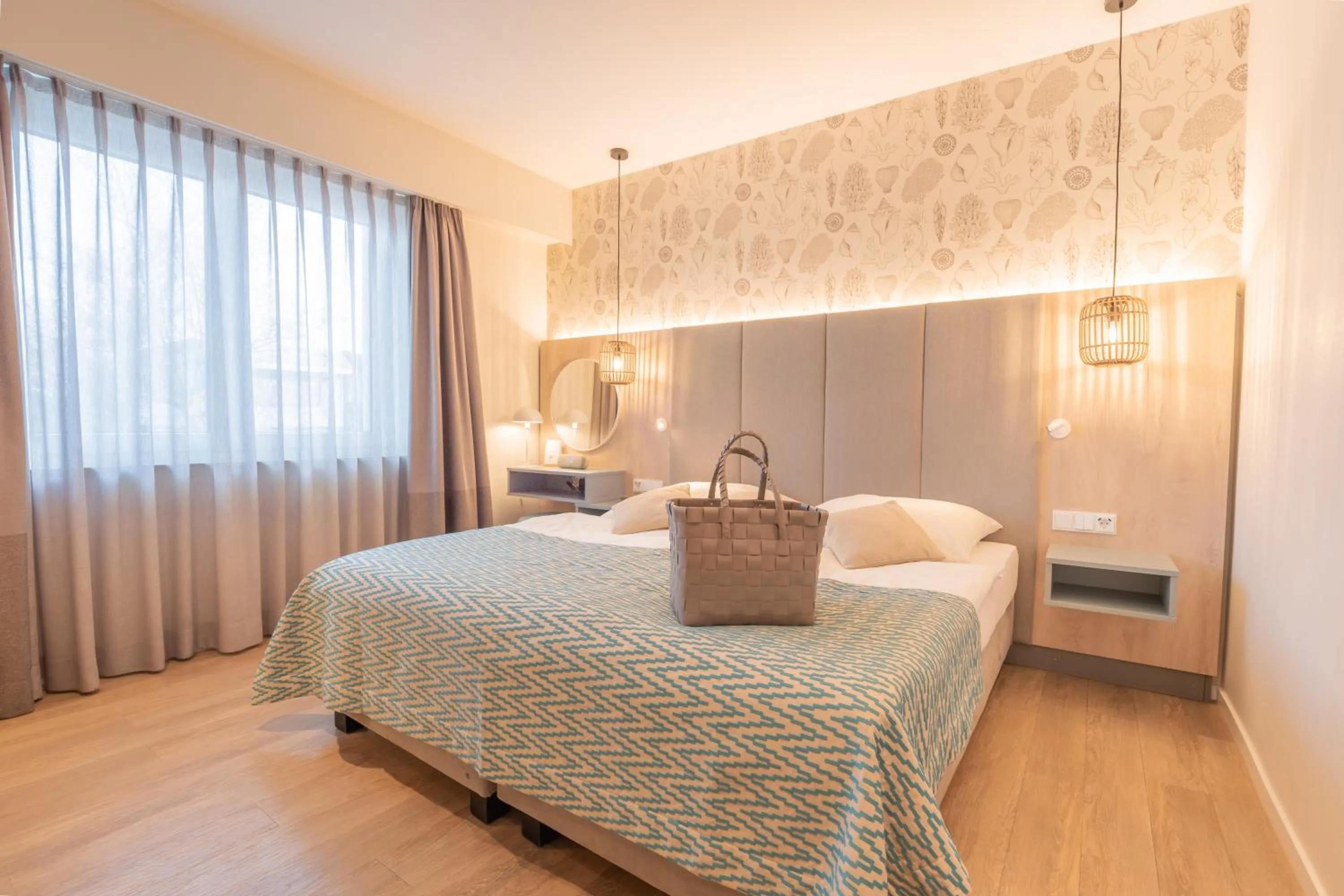 Bed in Hotel Strandhus