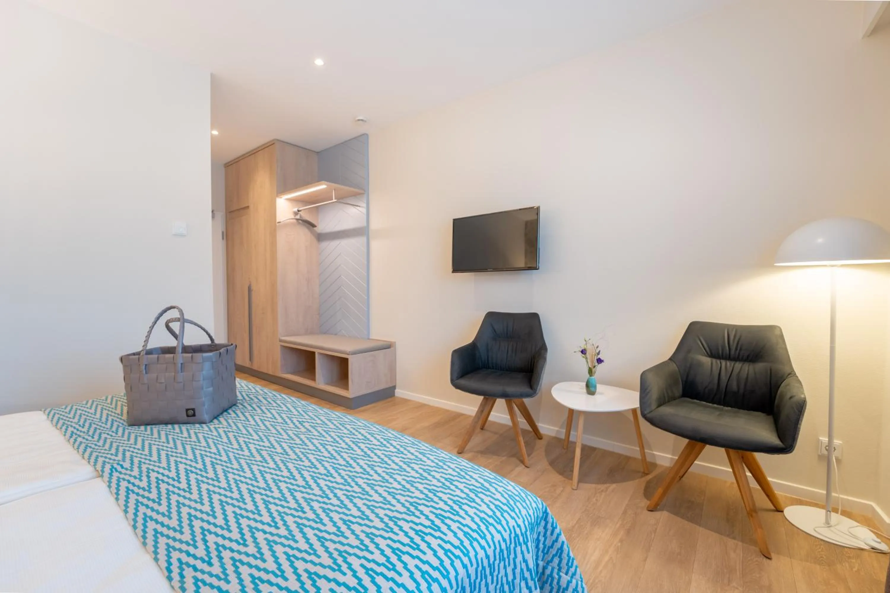 Bed in Hotel Strandhus