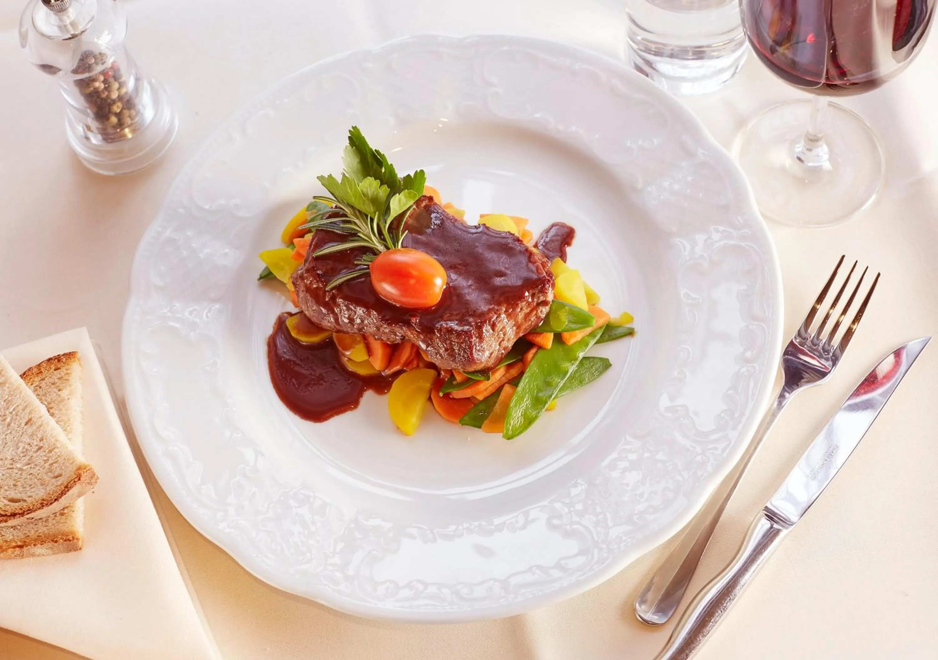 Food close-up in Hotel Restaurant Lindenhof