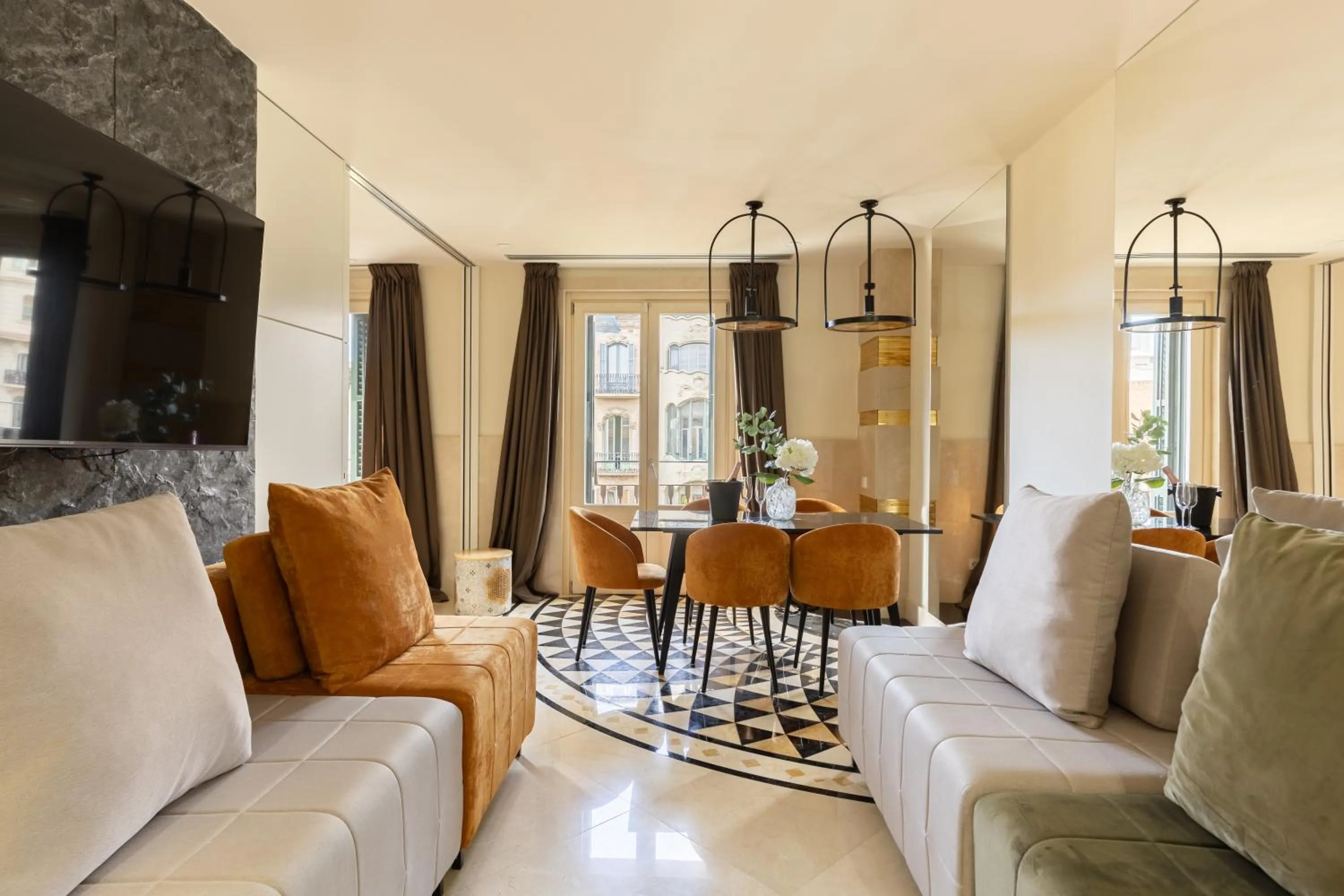 Living room in Cosmo Apartments Rambla Catalunya