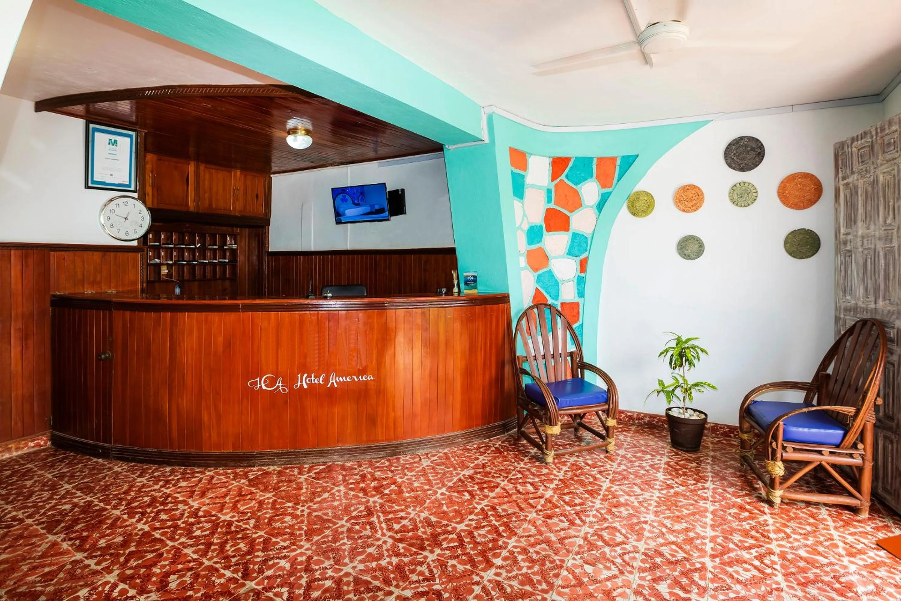 Lobby or reception in Hotel América
