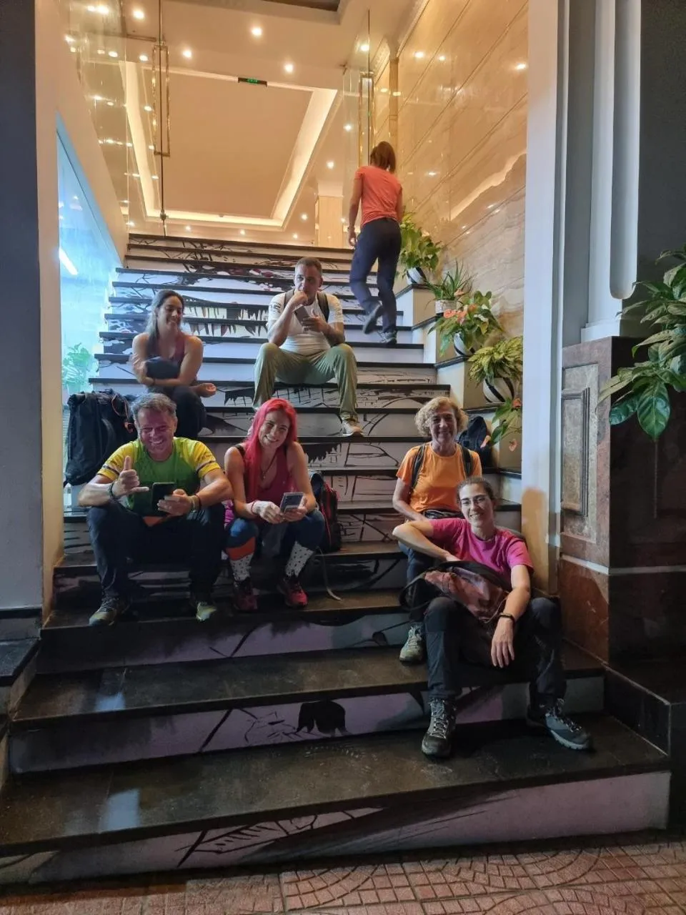 group of guests in Calet Hotel