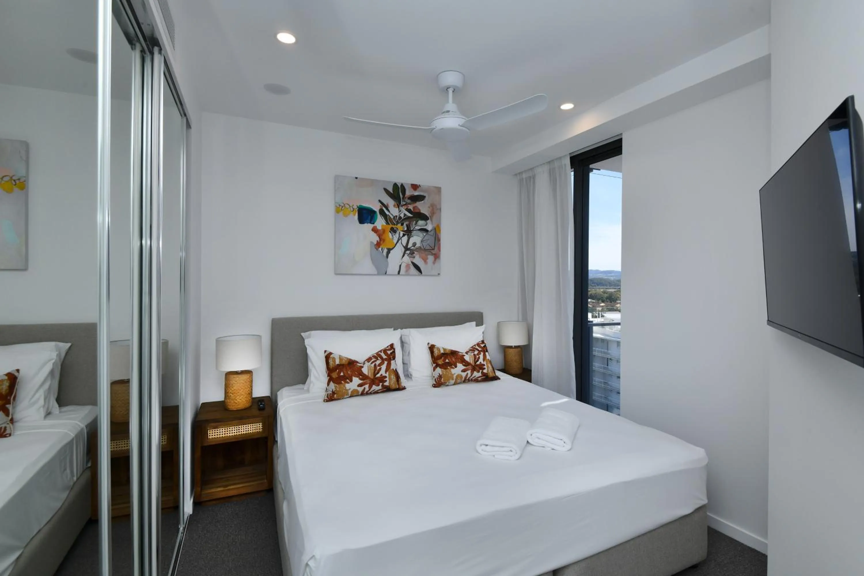 Bed in X Kirra Apartments
