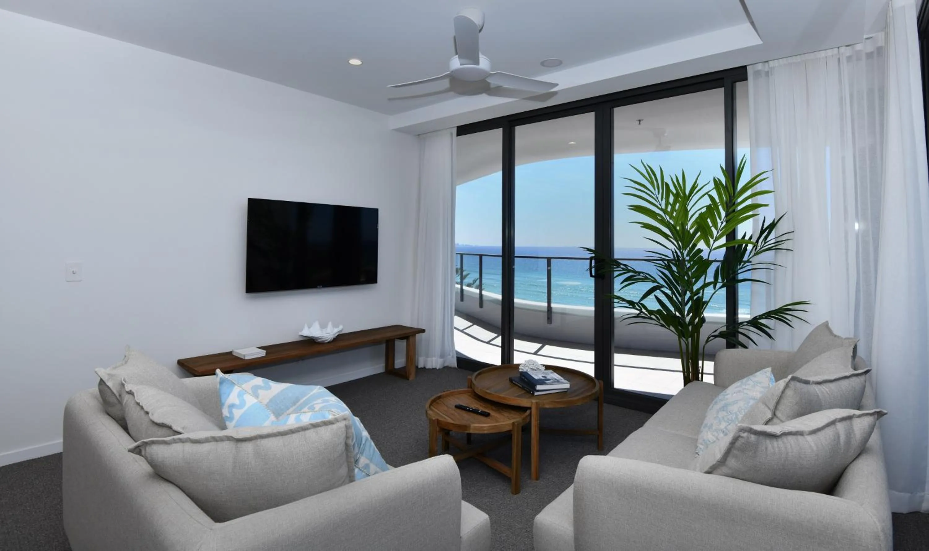 Living room in X Kirra Apartments