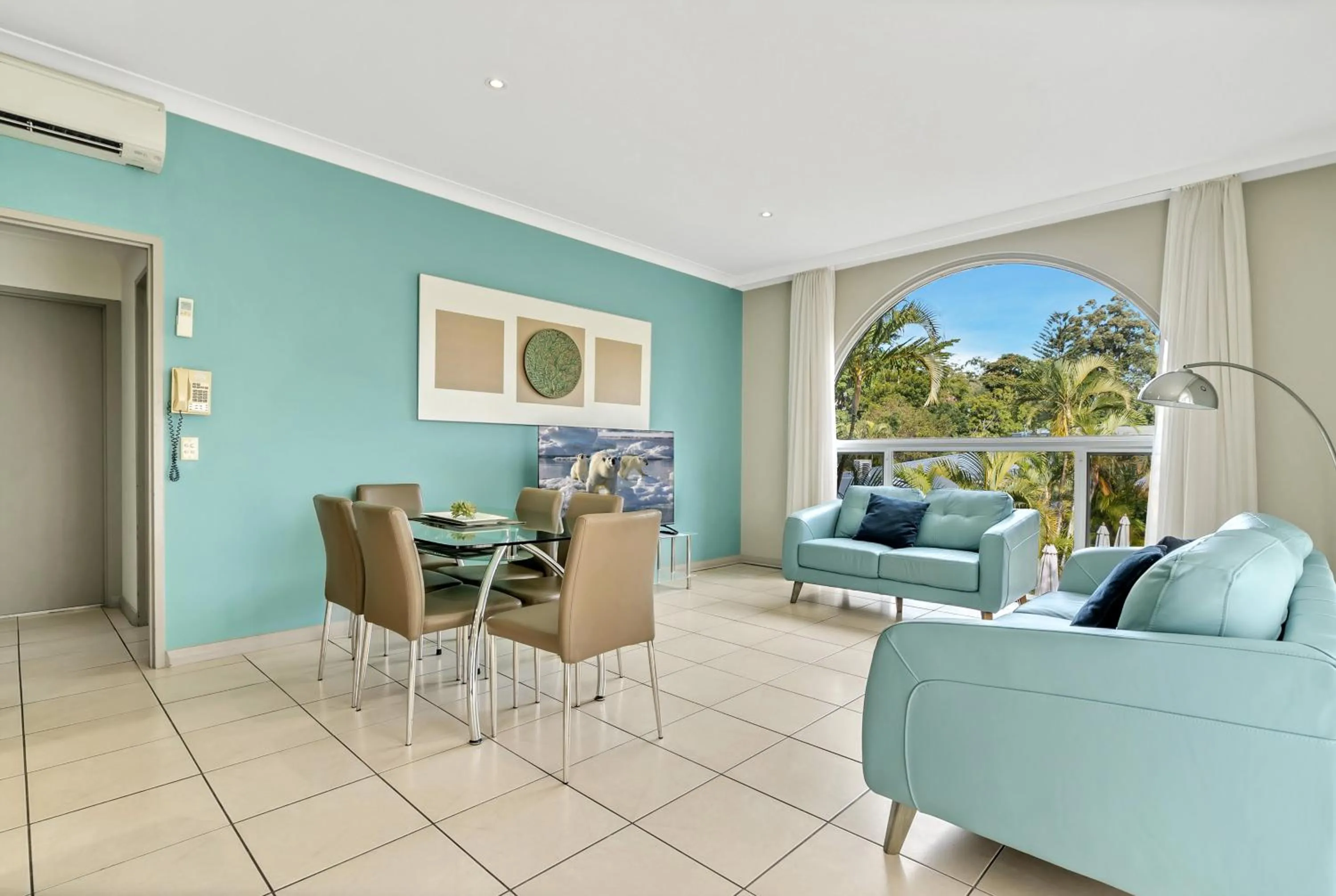 Living room in Korora Bay Village Resort