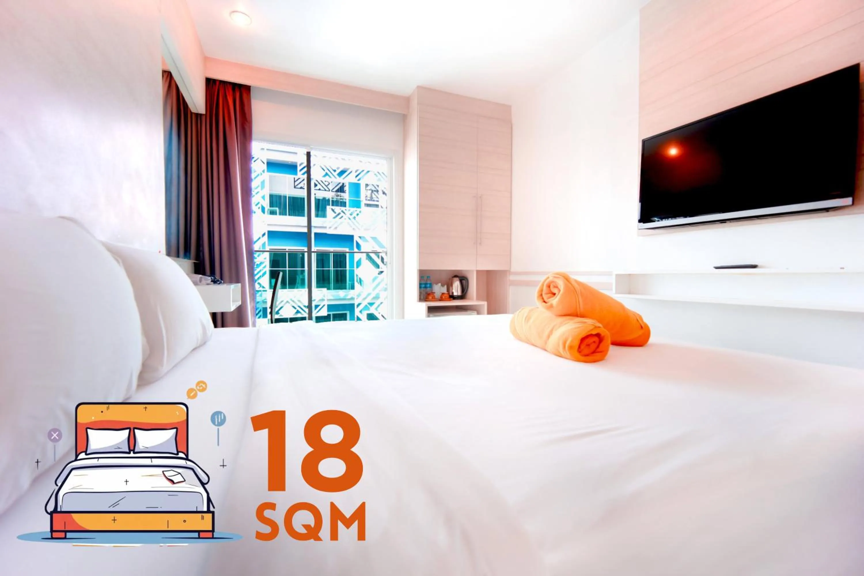 Bed in Mirage Express Patong Phuket Hotel