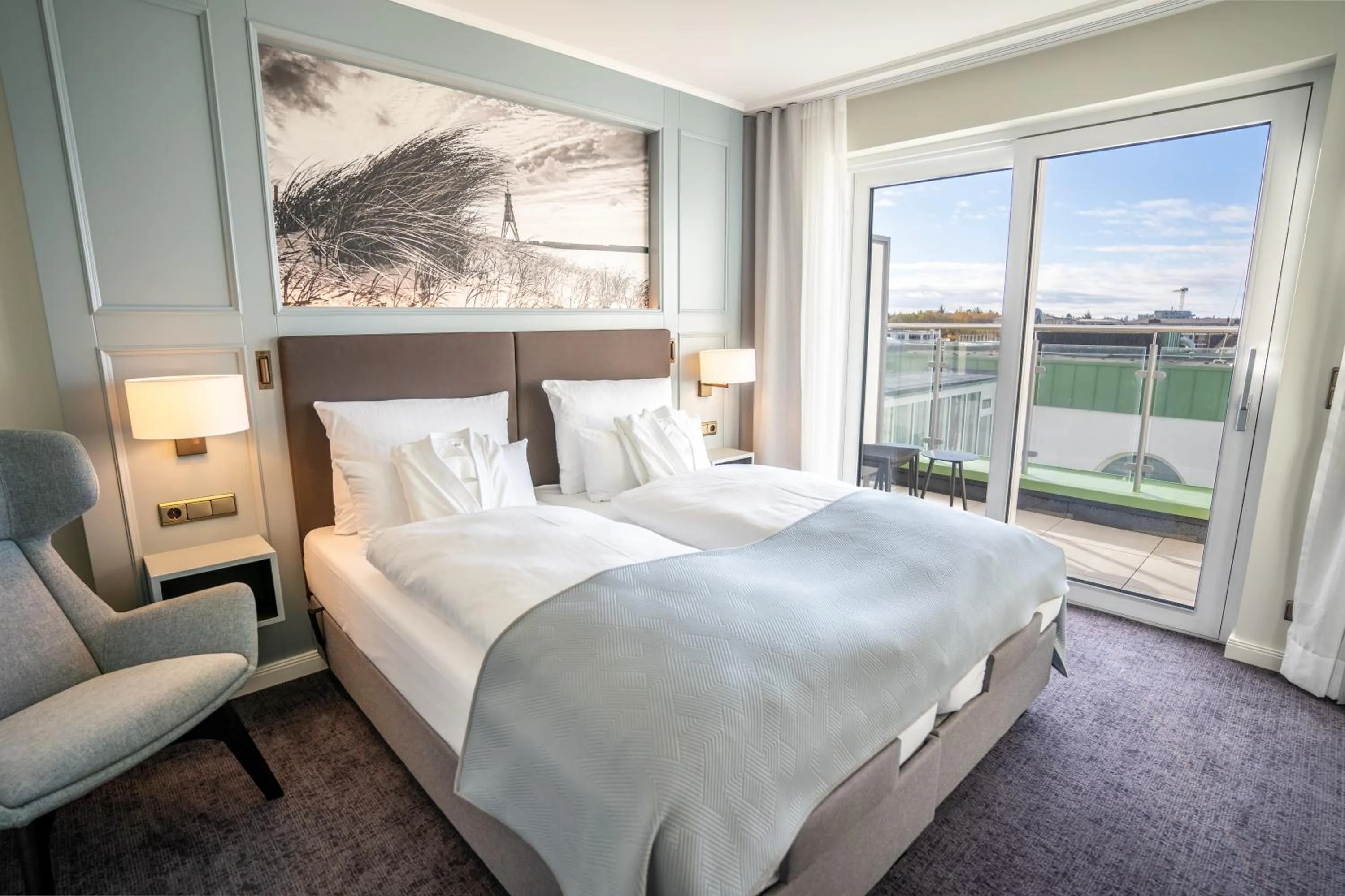 Bed in Hotel Strandperle