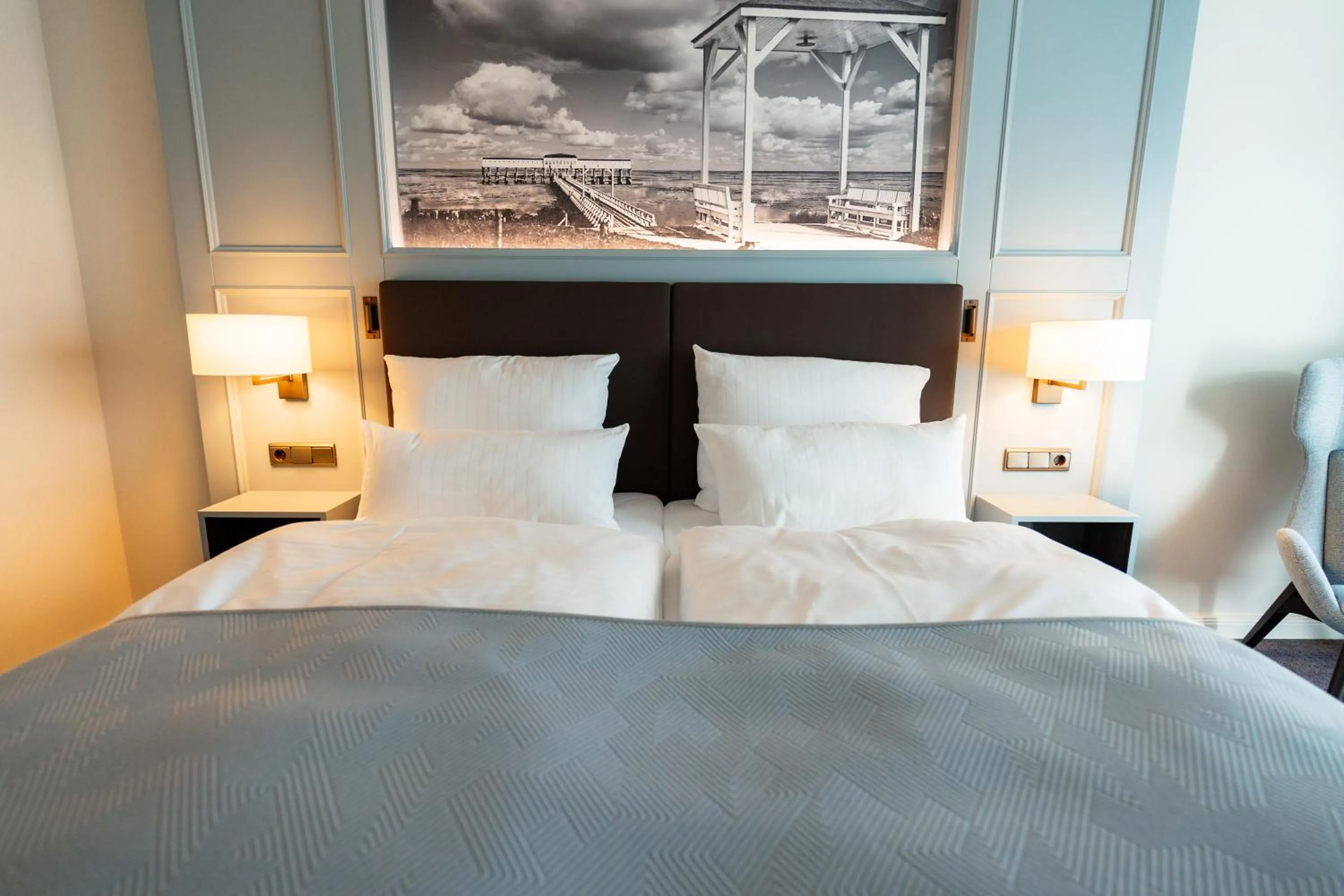 Bedroom, Bed in Hotel Strandperle