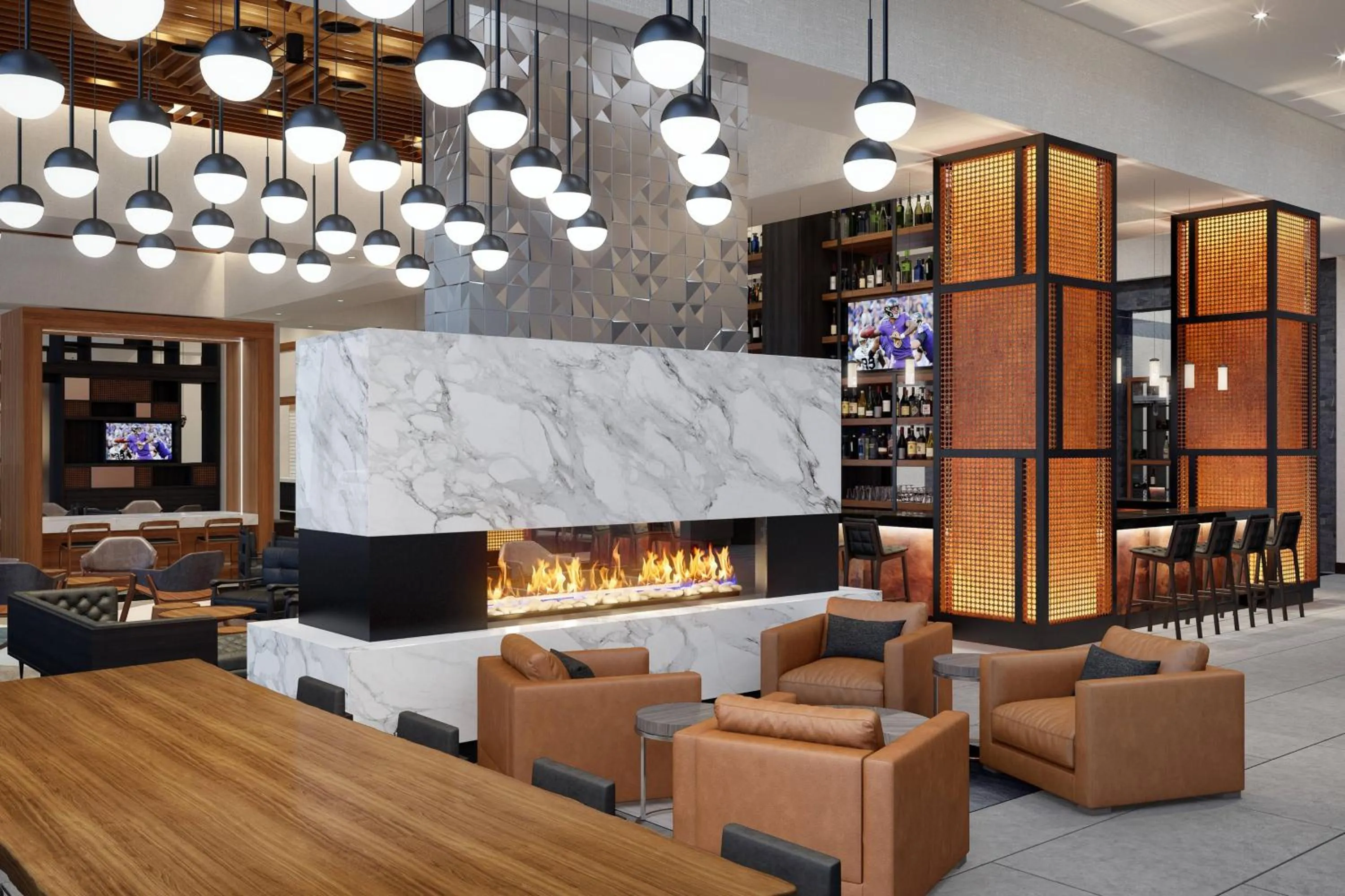 Lounge or bar in Marriott Owings Mills Metro Centre
