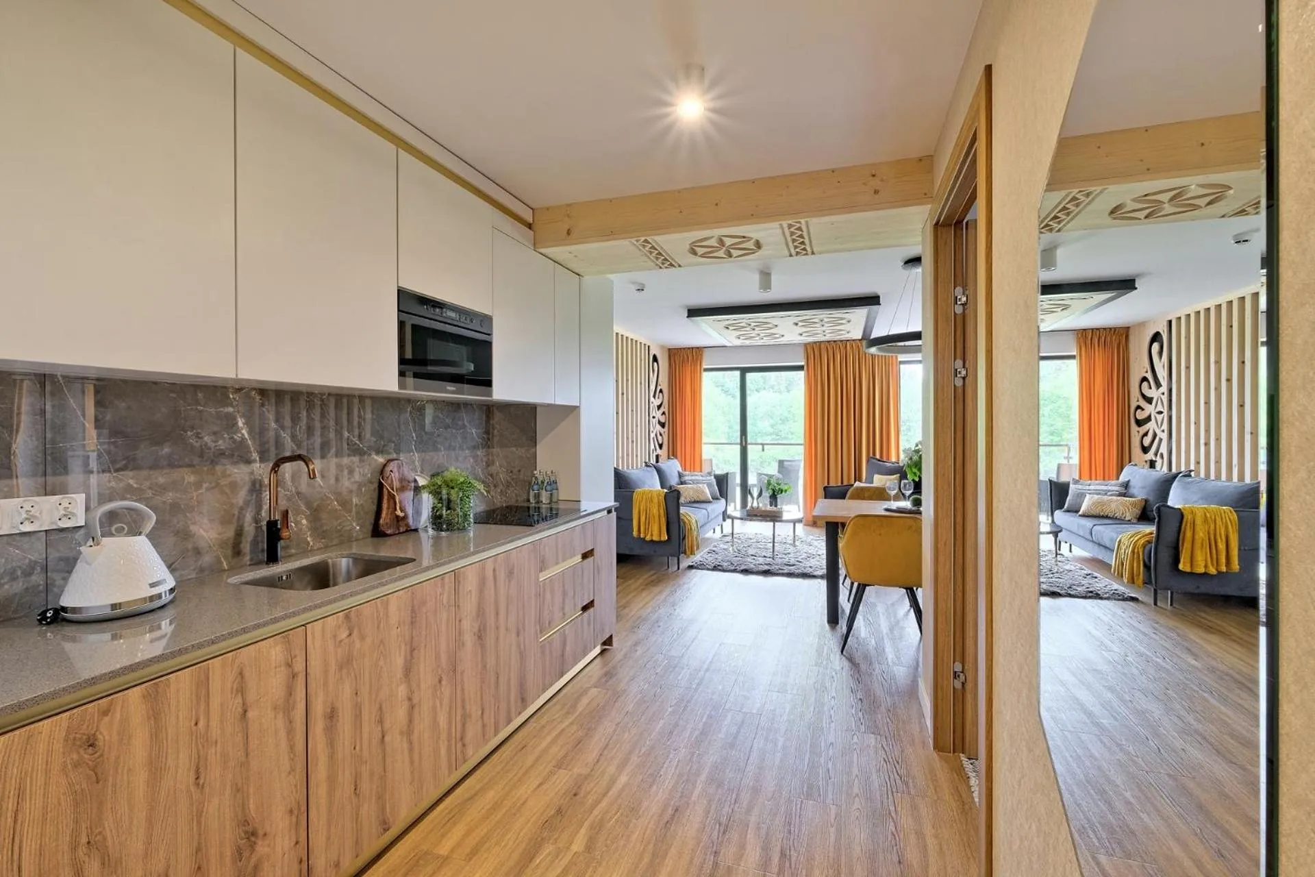 Communal kitchen in Aparthotel Góralski Spa 2