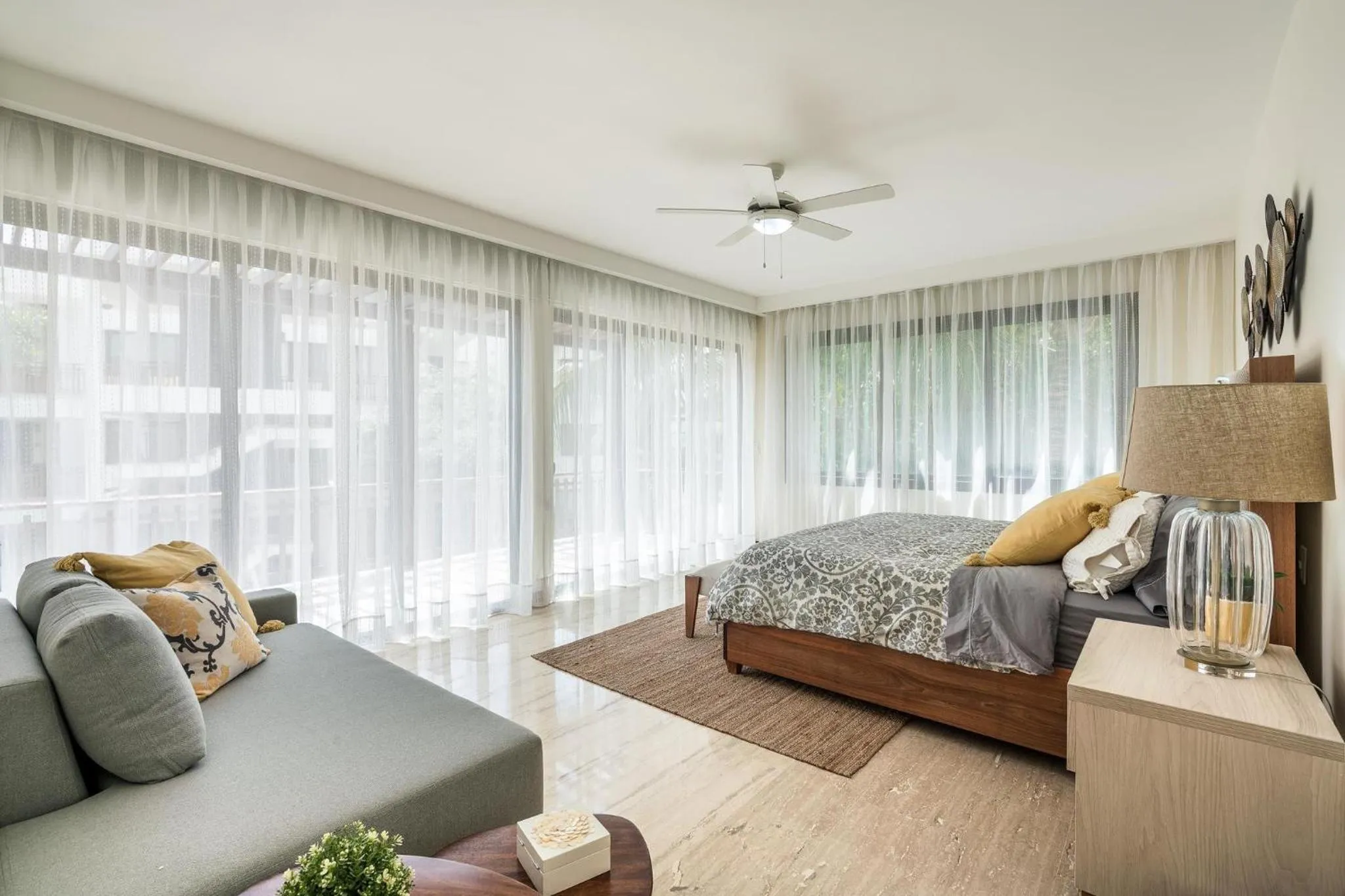 Bed in 3BR apartment with balcony in Portillo - Terrenas