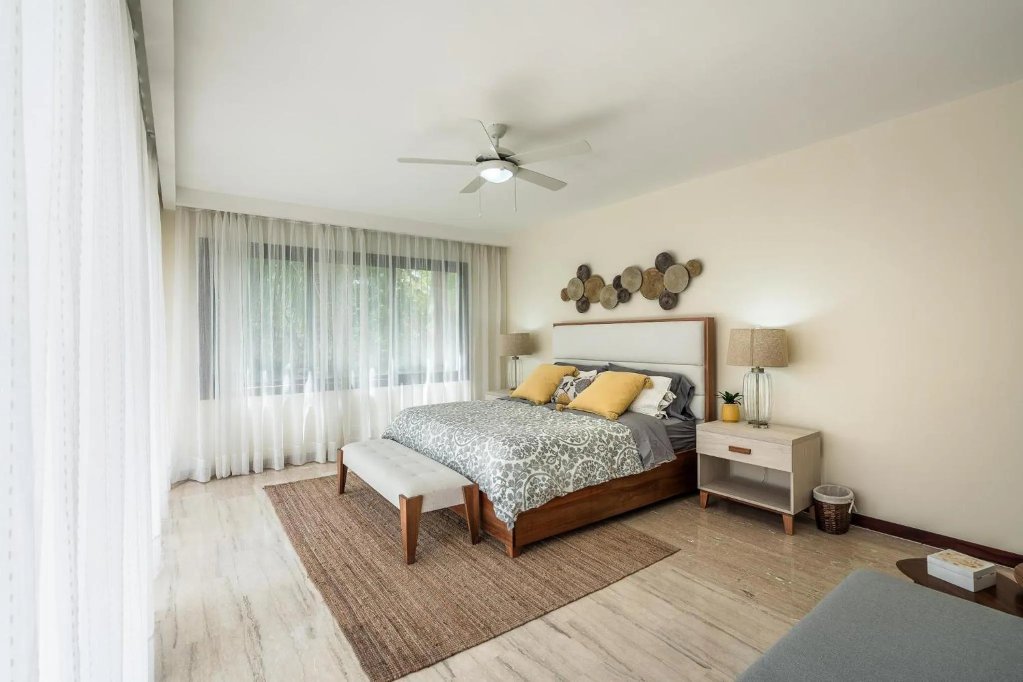 Bed in 3BR apartment with balcony in Portillo - Terrenas