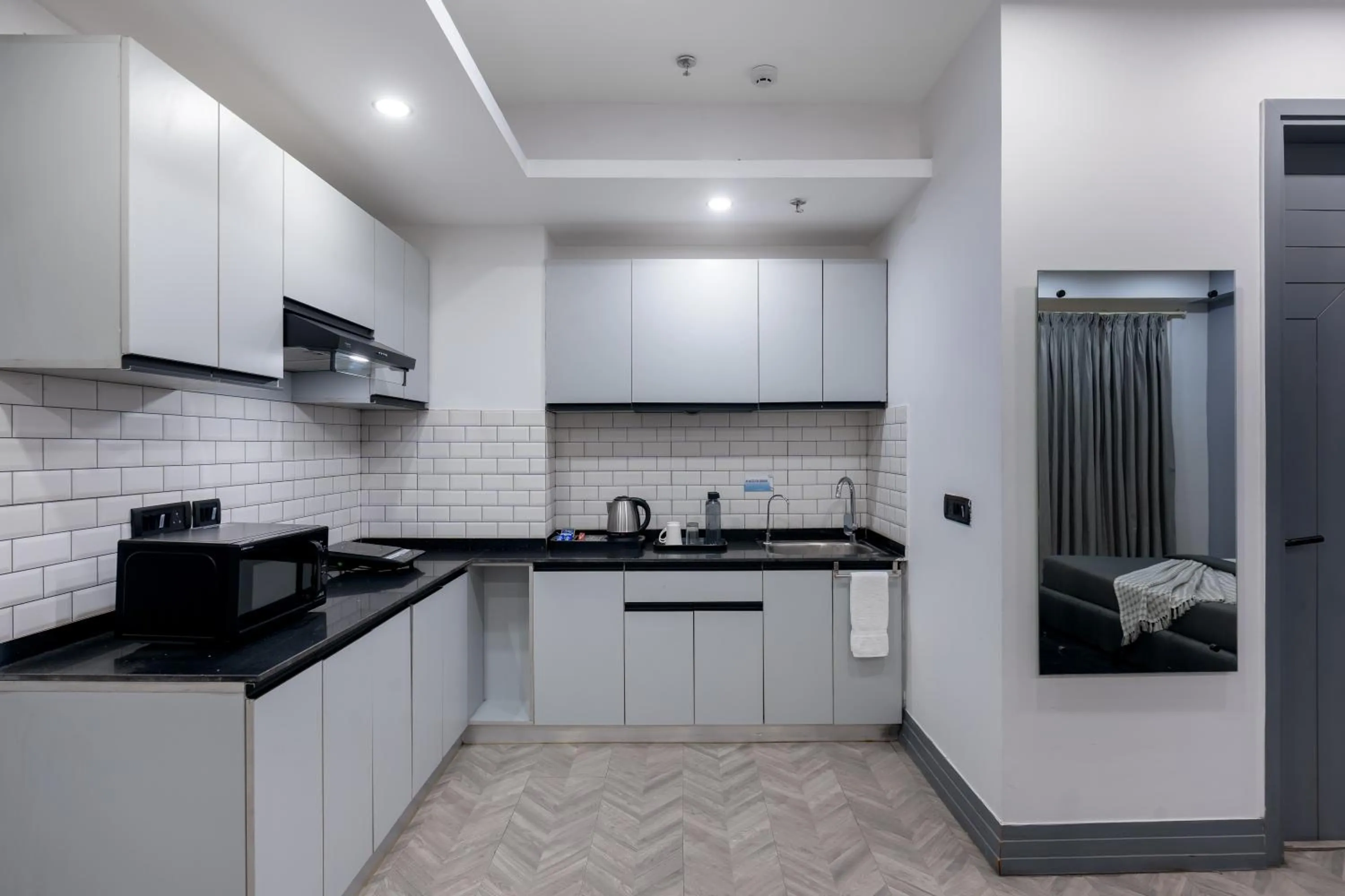 Kitchen or kitchenette in BedChambers Serviced Apartments, MG ROAD