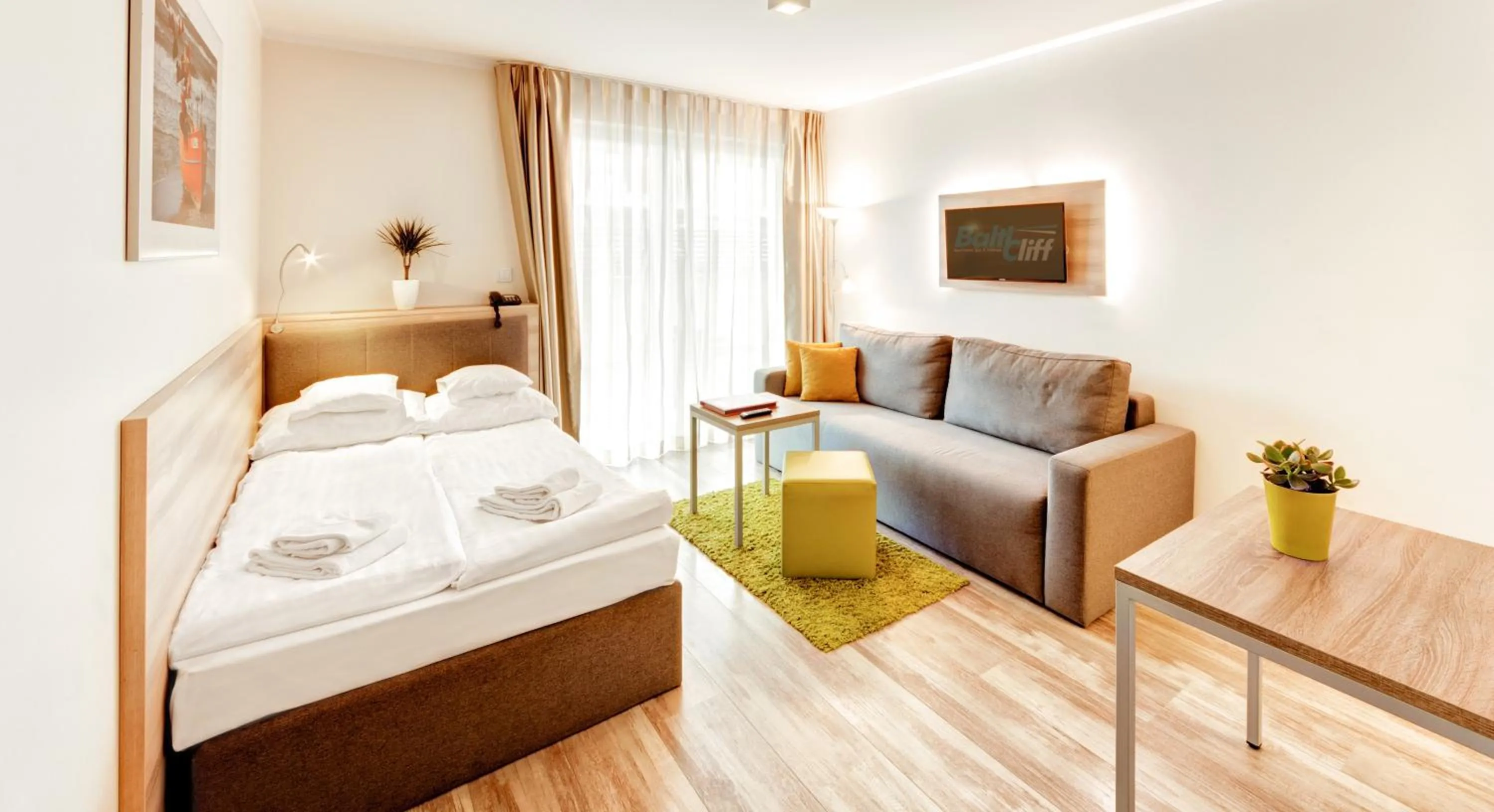 Bed in Baltic Cliff Apartamenty