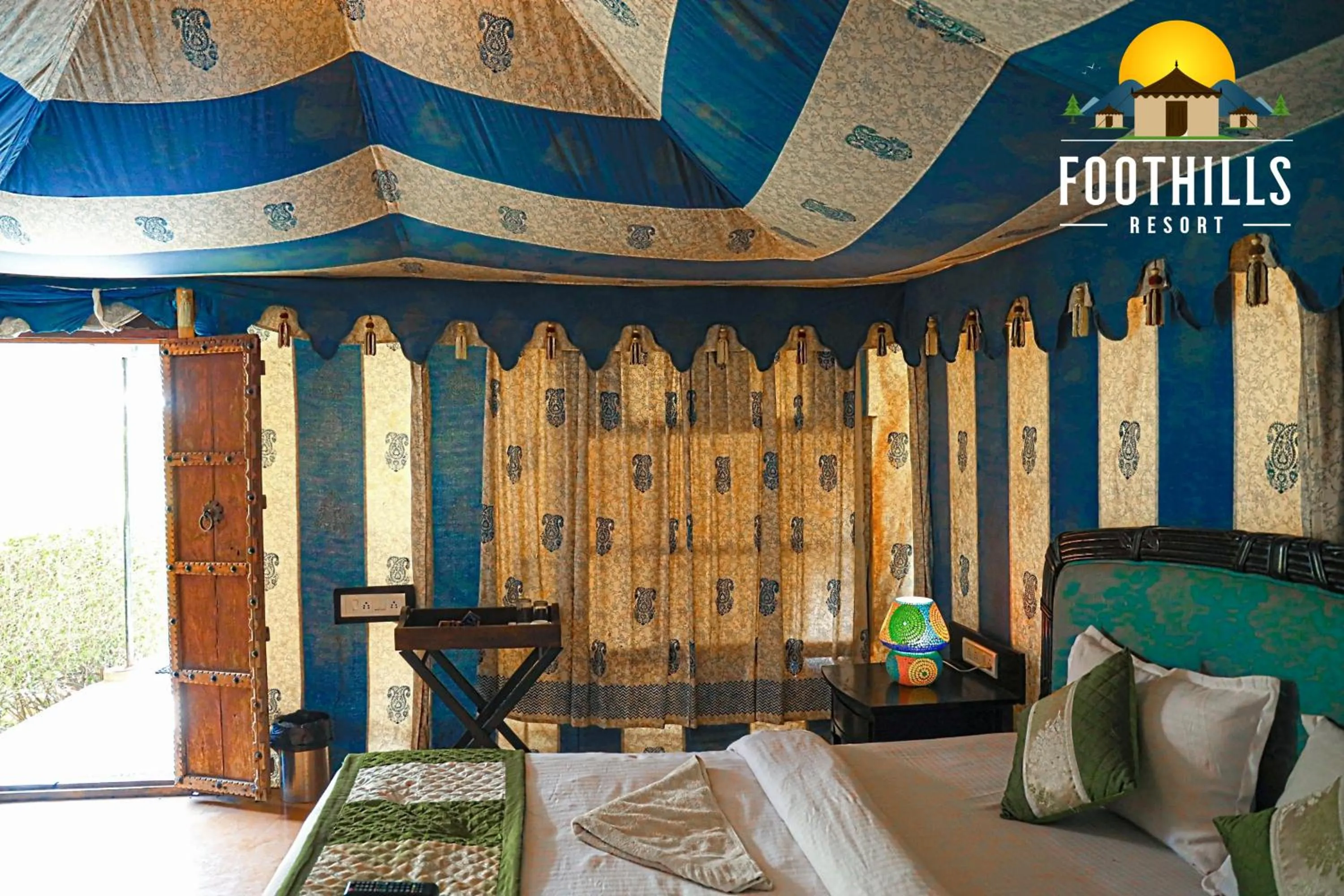 Bed in Foothill Pushkar Resort