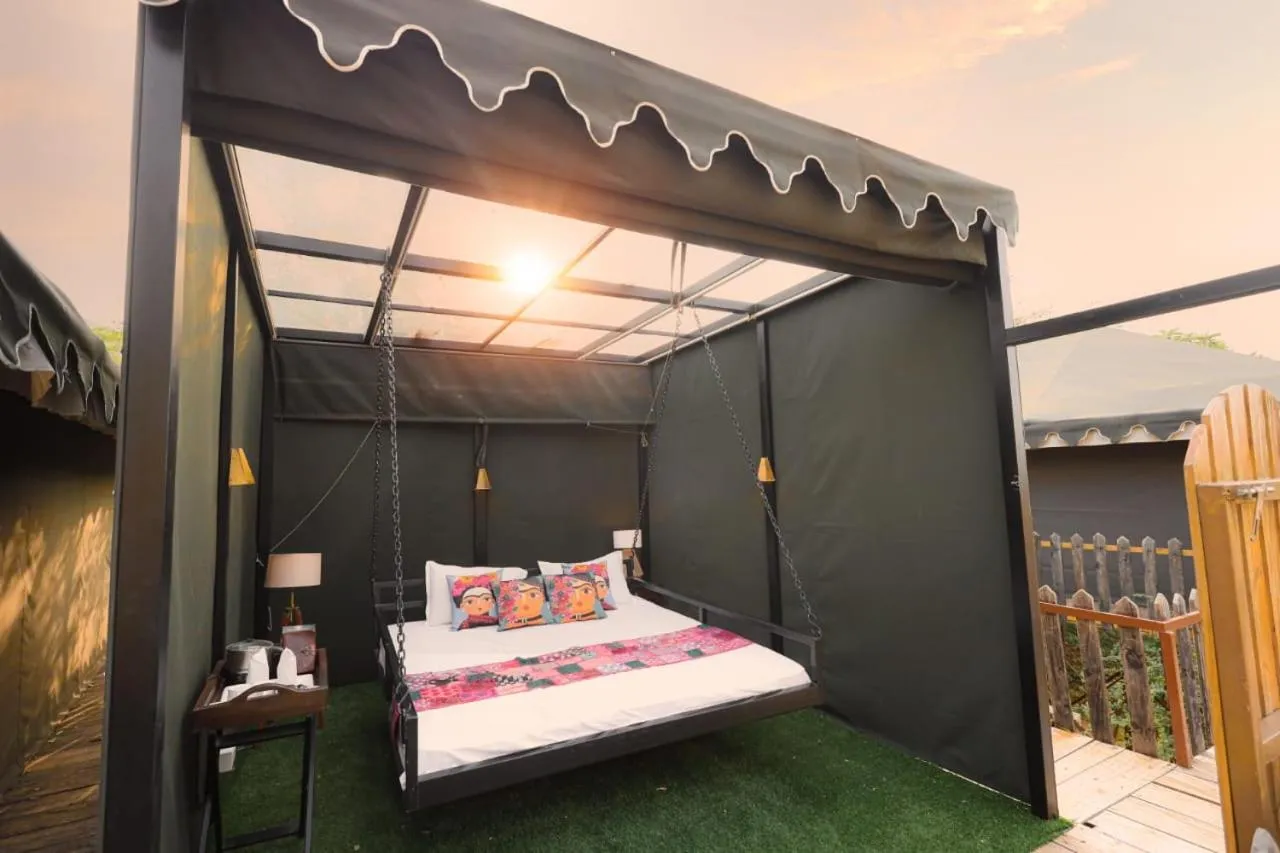 Bed in Foothill Pushkar Resort