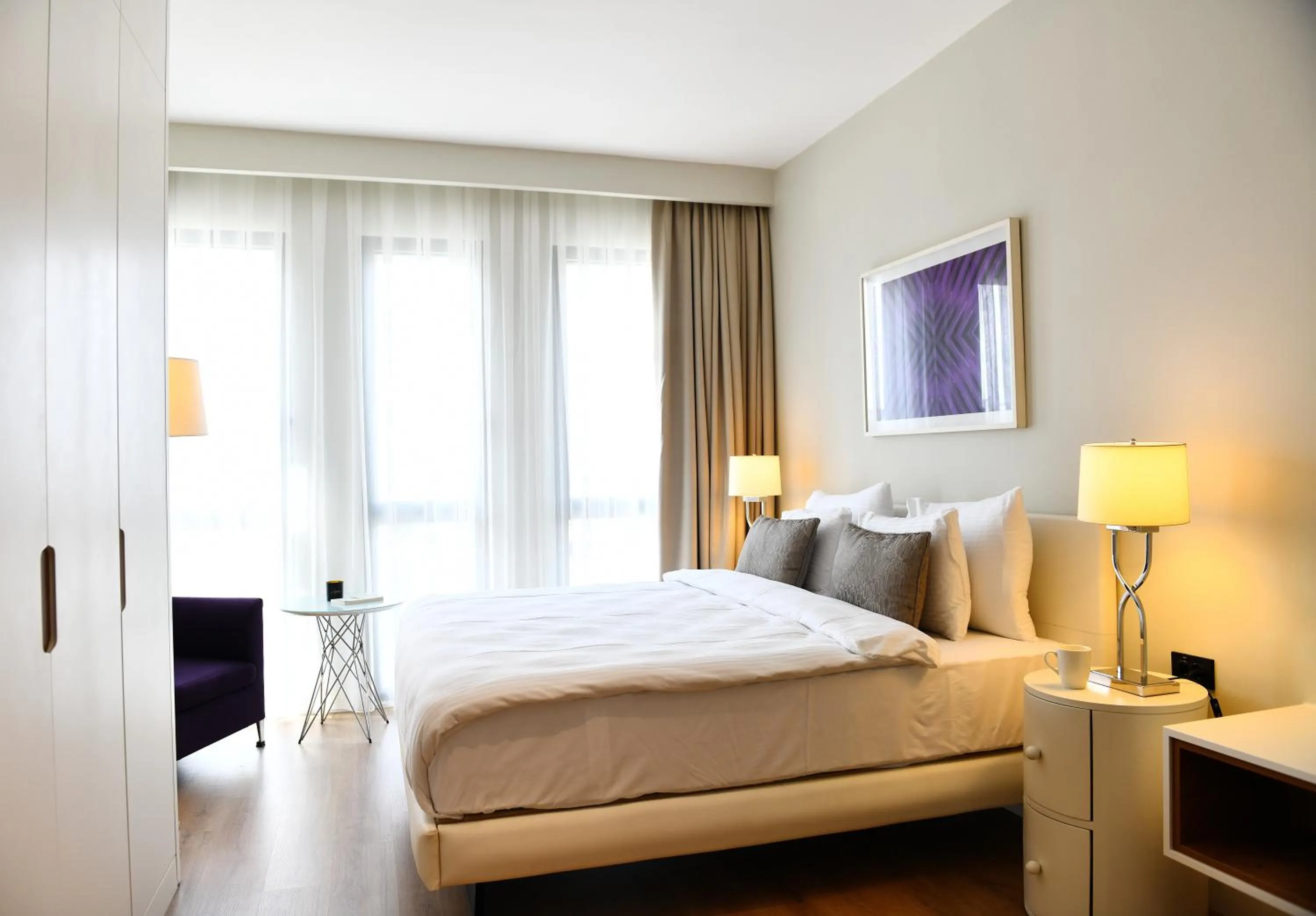 Bedroom, Bed in G Tower Furnished Apartment Rentals