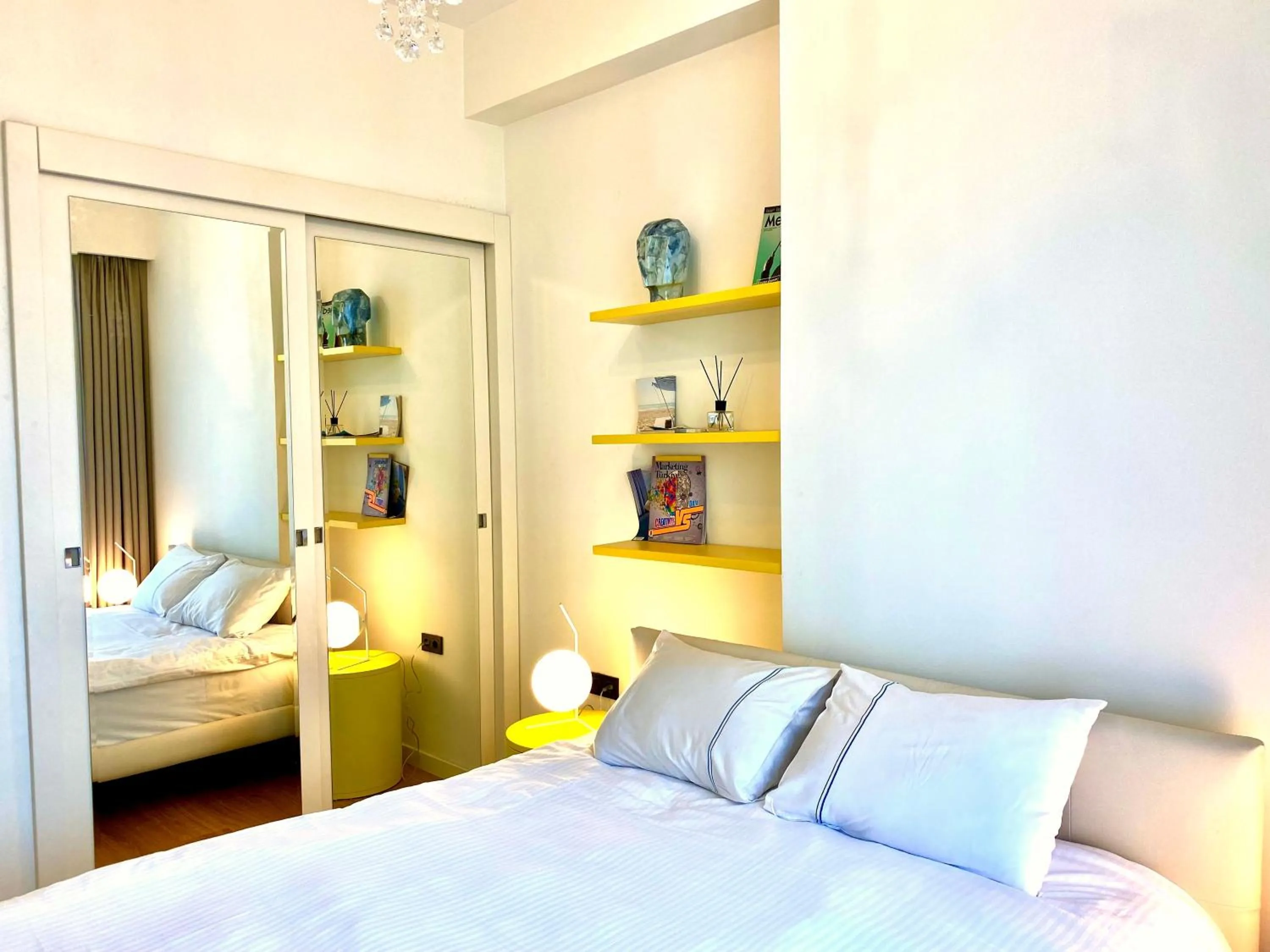 Bedroom, Bed in G Tower Furnished Apartment Rentals