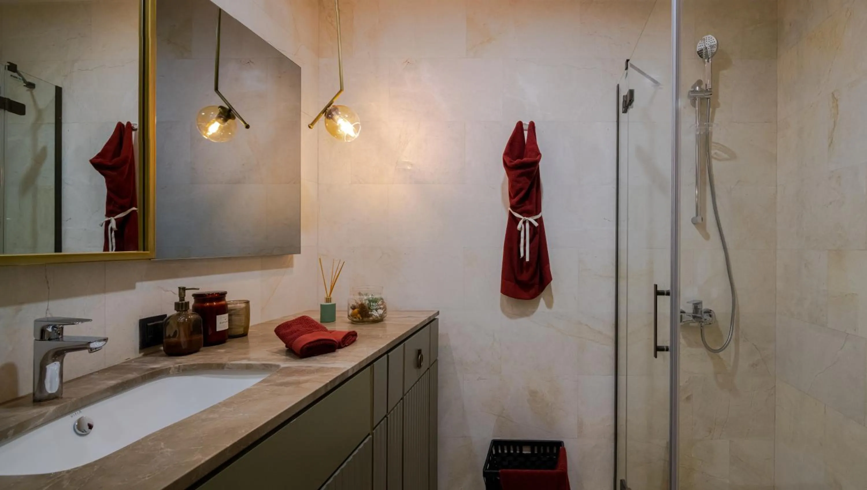 Shower in G Tower Furnished Apartment Rentals