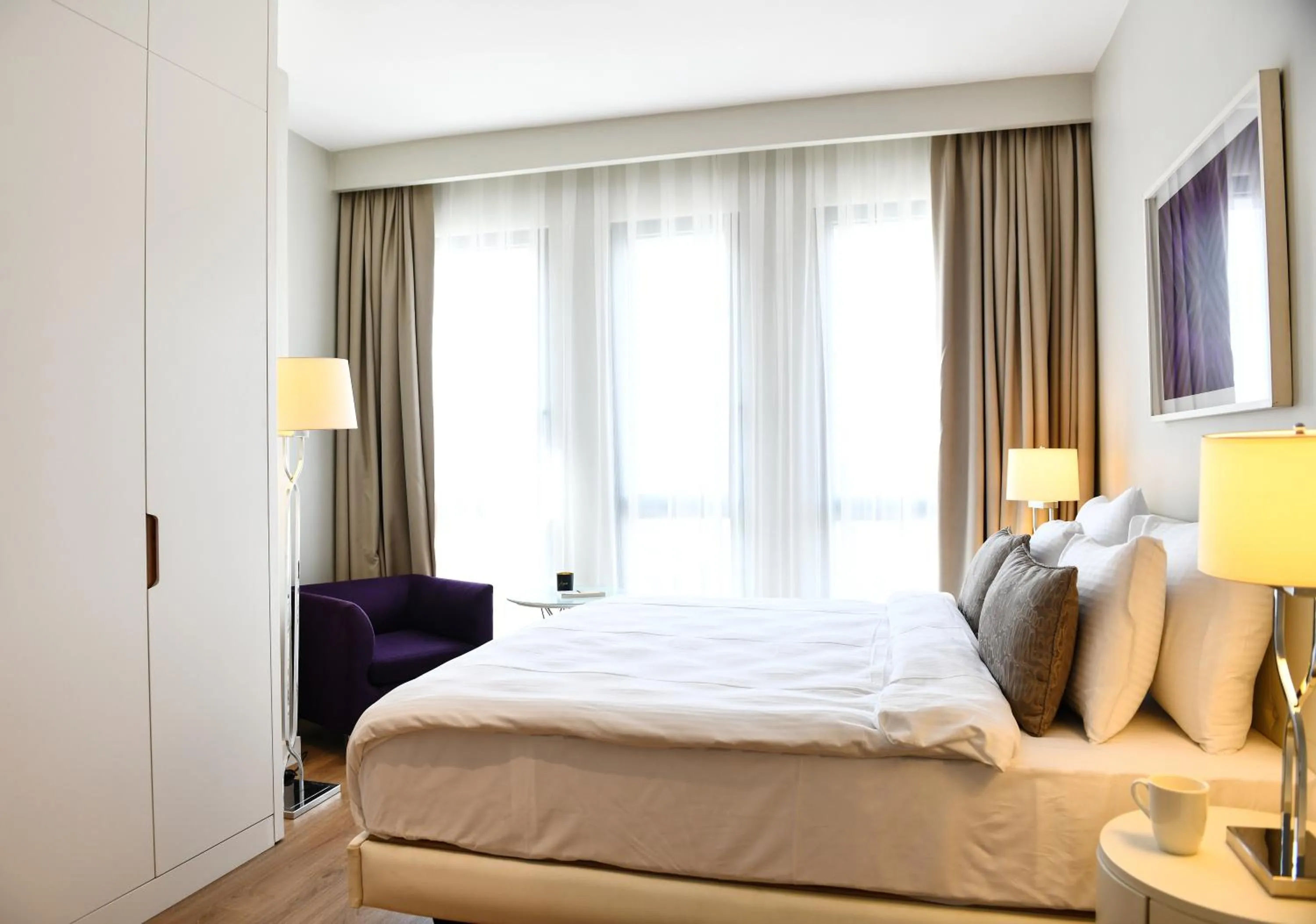 Bedroom, Bed in G Tower Furnished Apartment Rentals