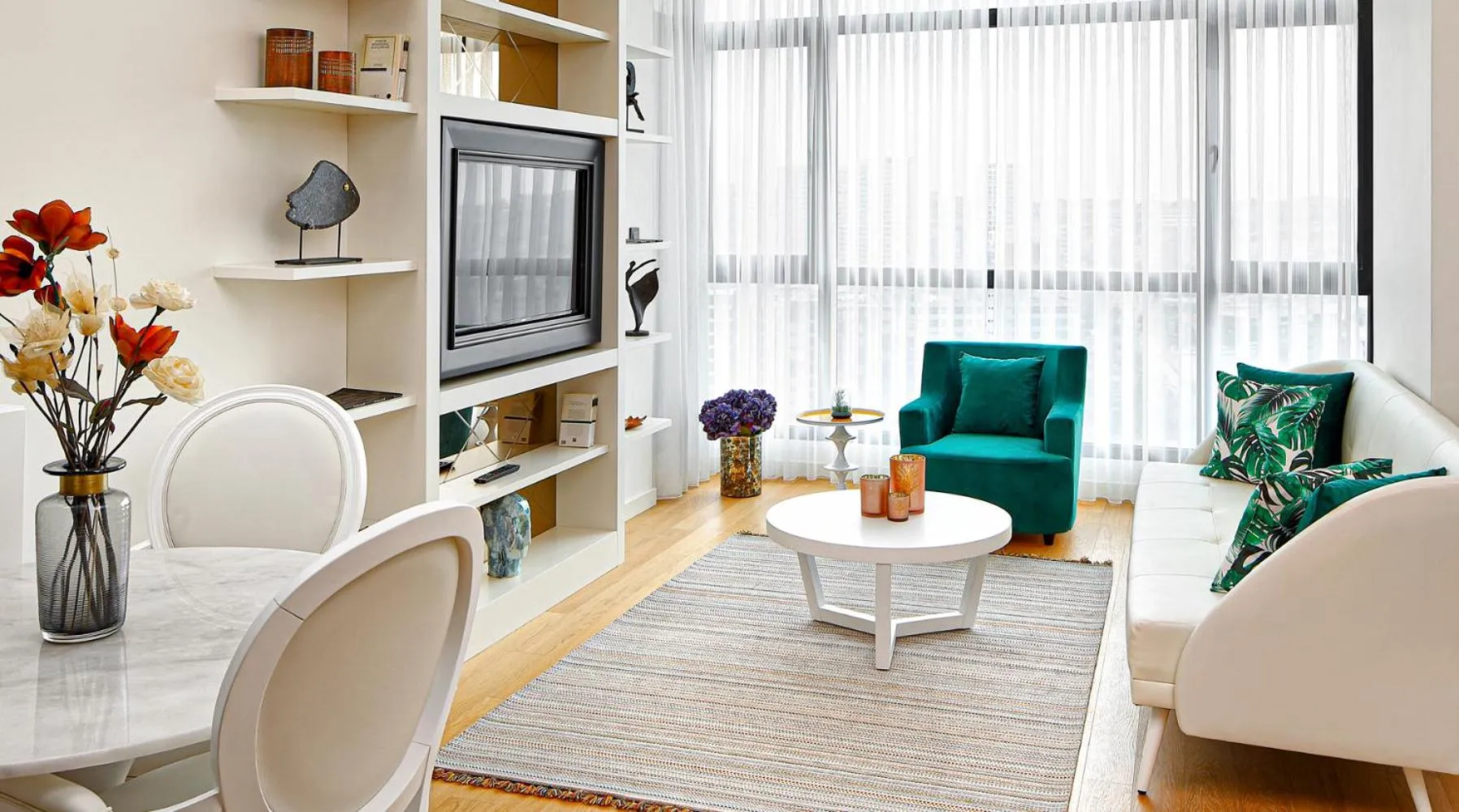 Living room in G Tower Furnished Apartment Rentals