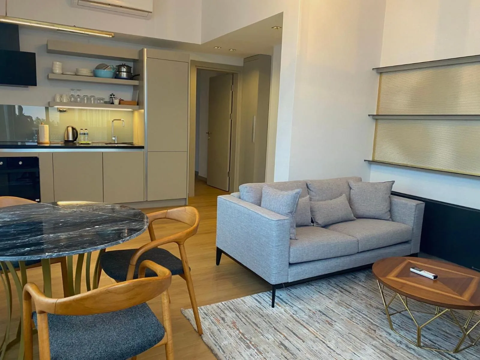 Kitchen or kitchenette in G Tower Furnished Apartment Rentals