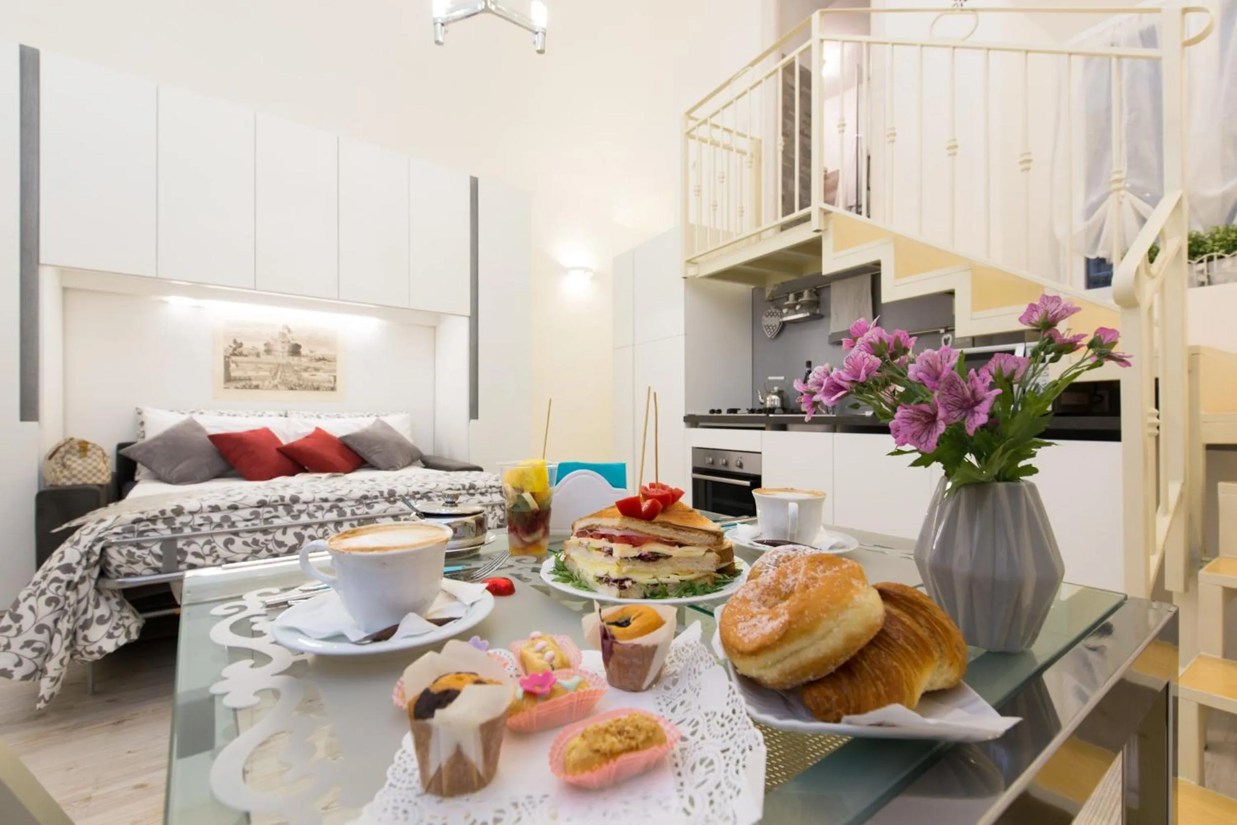 Lounge or bar, Bed in Navona Open Space Apartments