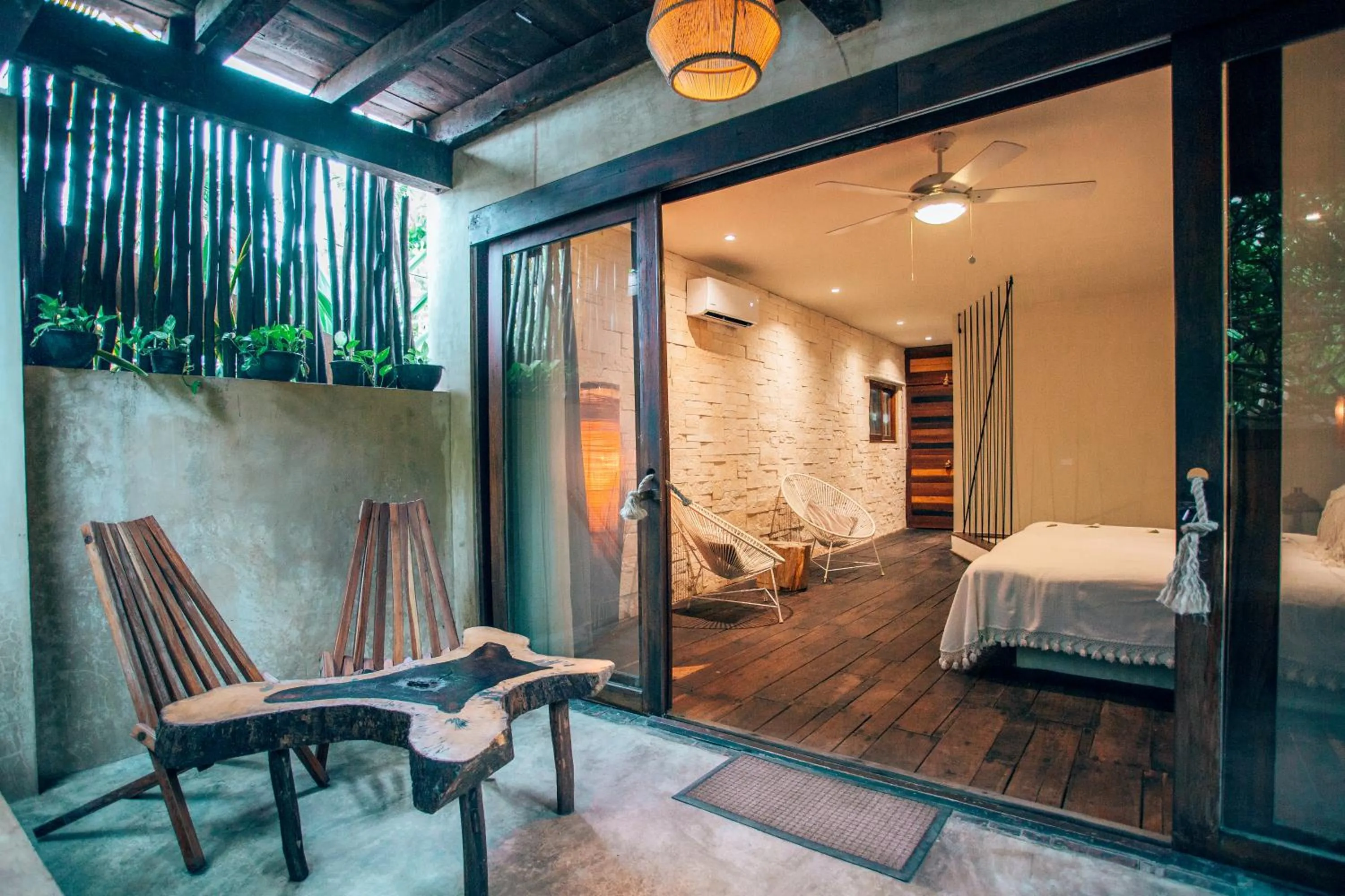 Balcony/Terrace, Bed in Orchid House Tulum Beach