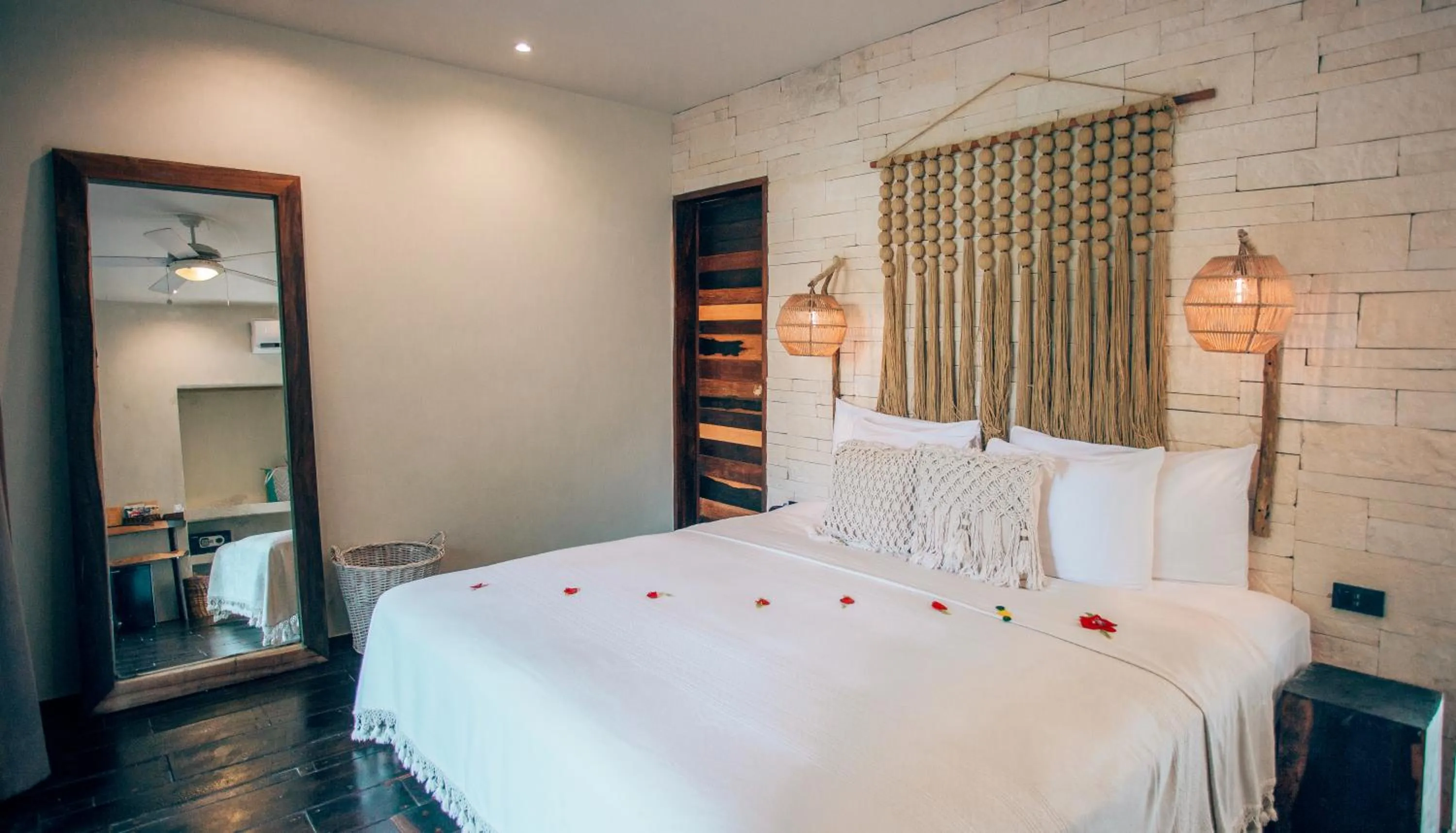 Bed in Orchid House Tulum Beach