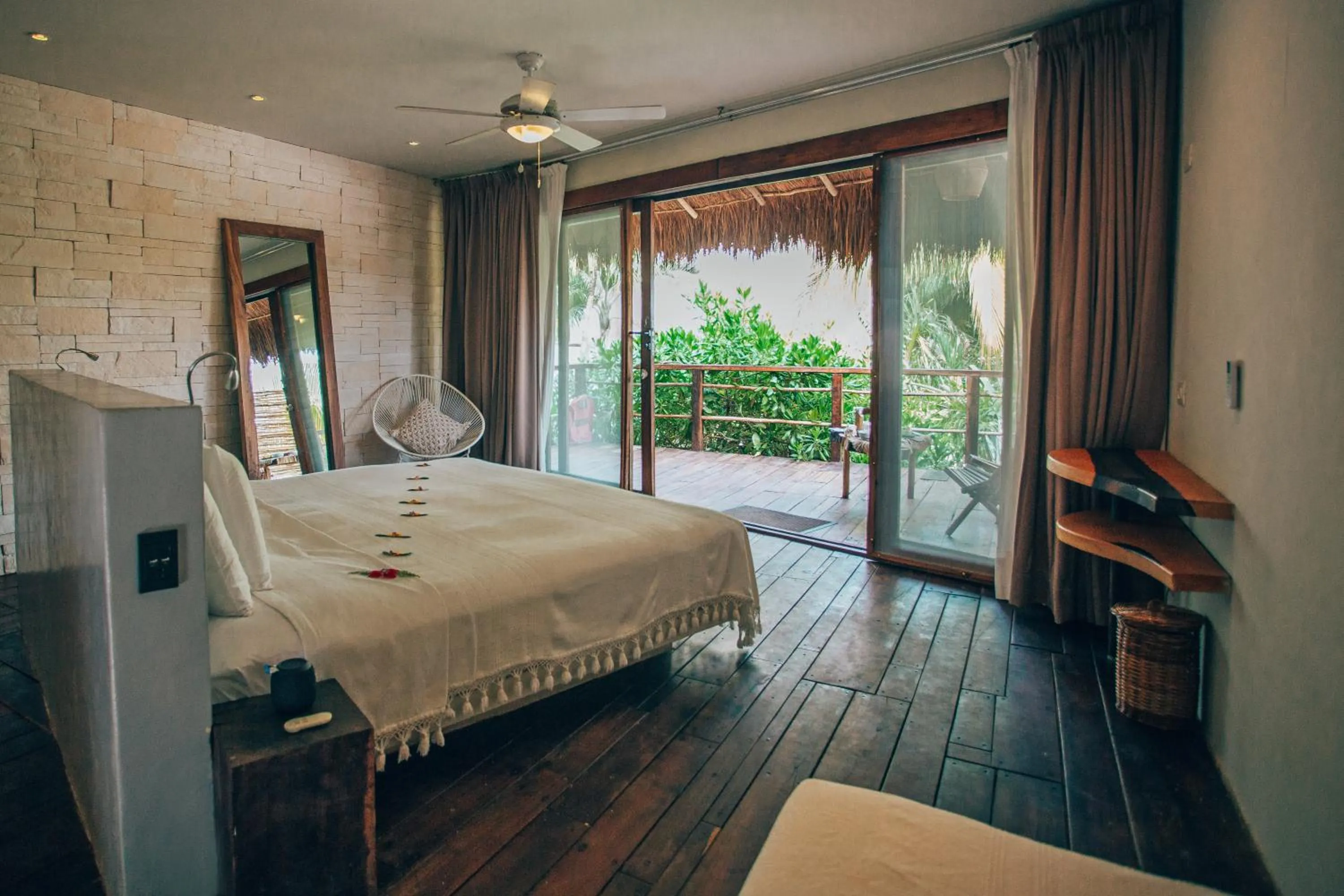 Bed in Orchid House Tulum Beach