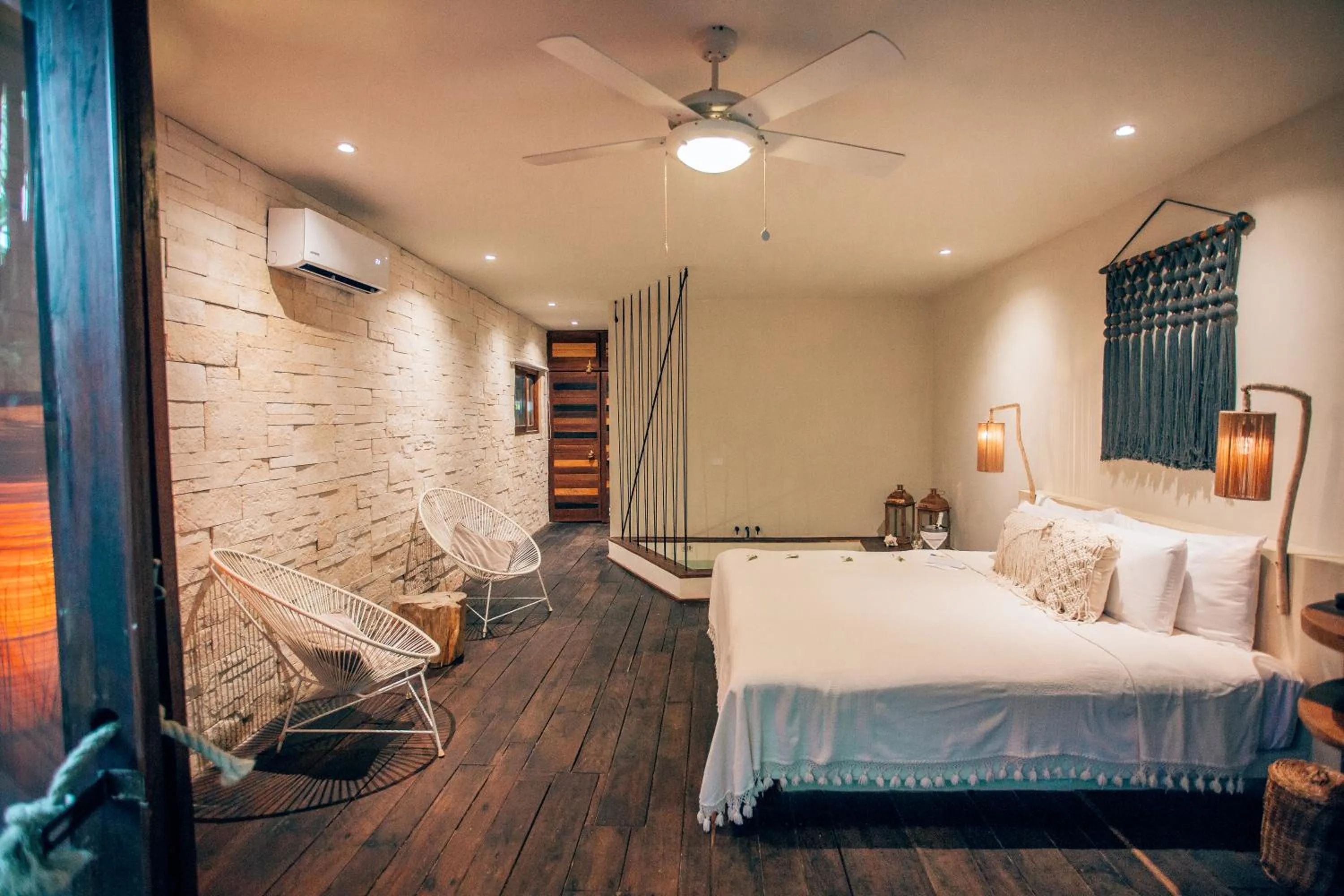 Bed in Orchid House Tulum Beach