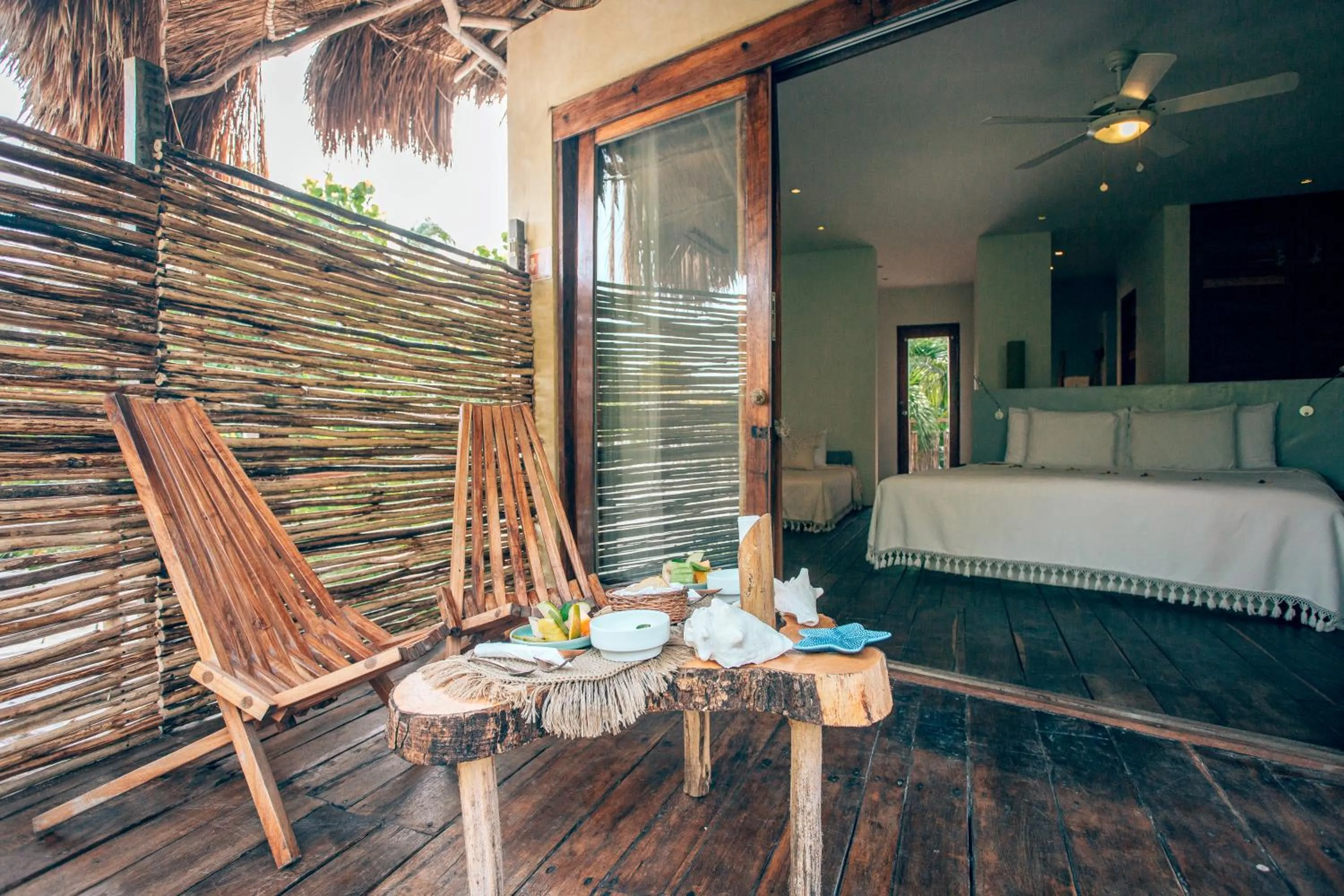 Balcony/Terrace, Bed in Orchid House Tulum Beach