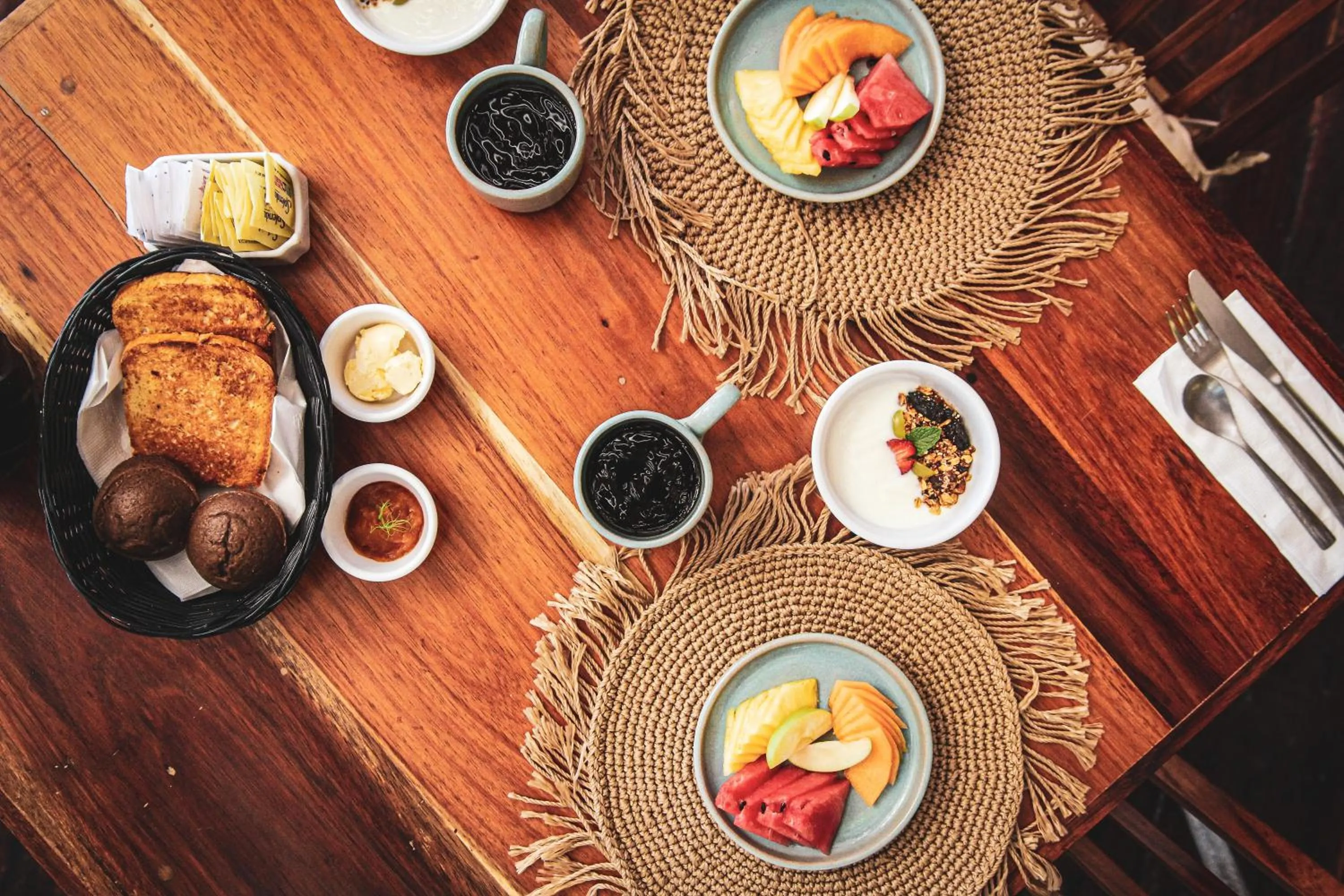 Food and drinks in Orchid House Tulum Beach