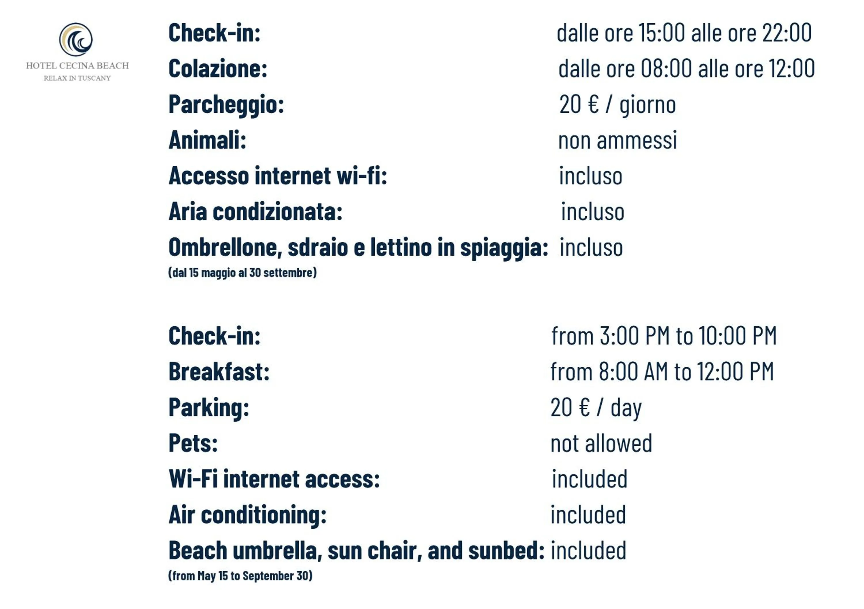 Property logo or sign in Hotel Cecina Beach