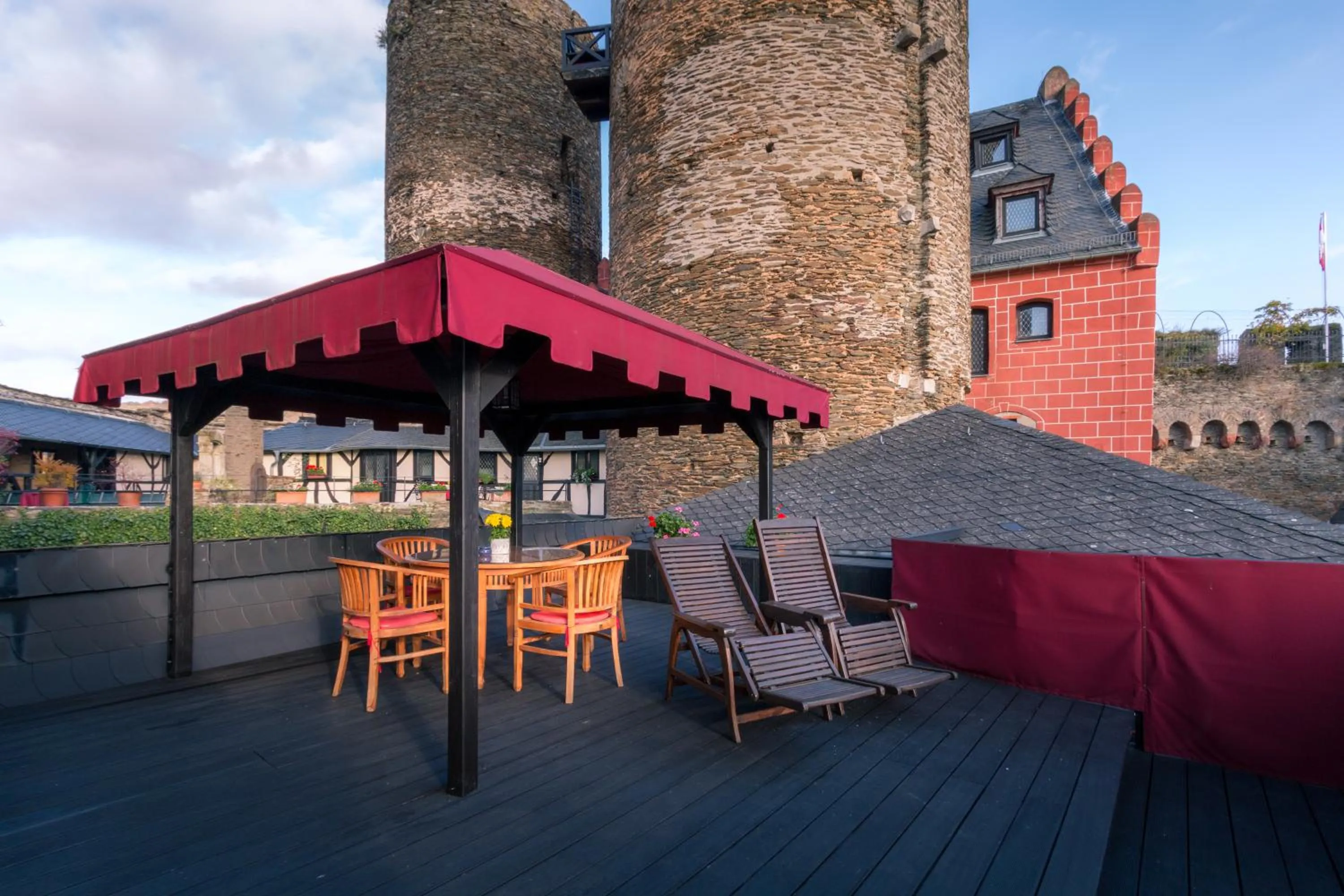 Balcony/Terrace in Burghotel auf Schönburg