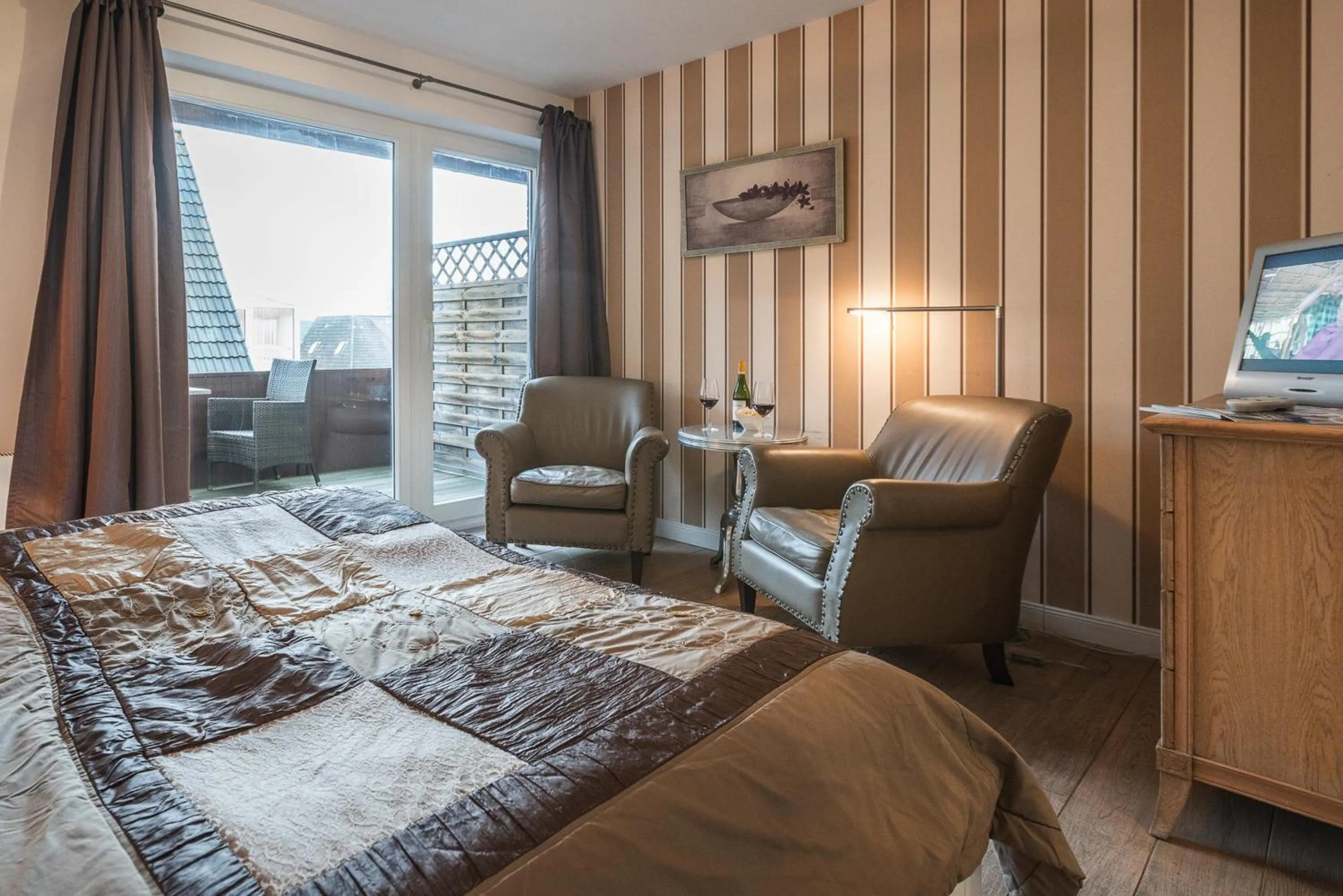 Balcony/Terrace, Bed in Landhaus Sylter Hahn