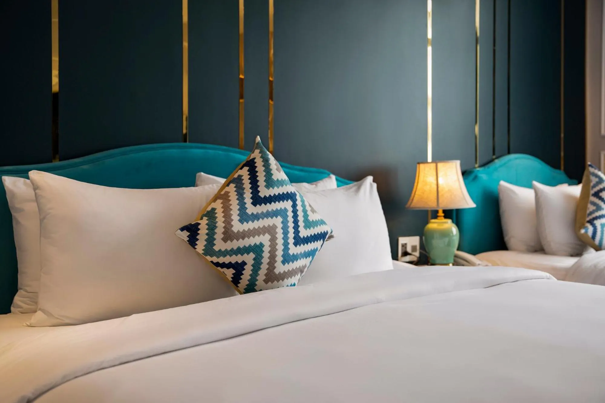 Bed in Angel Hotels Beach Danang