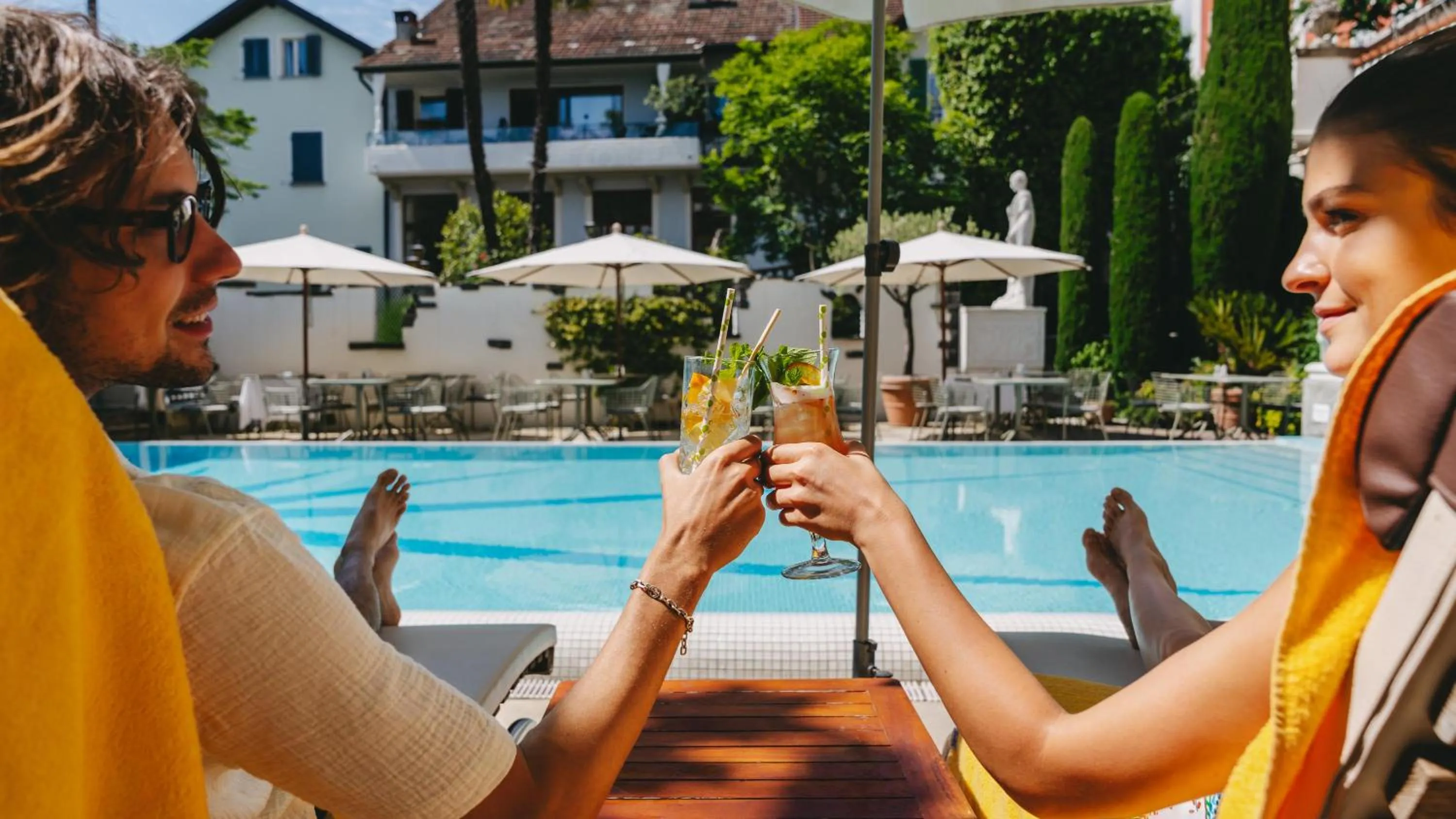 Pool view in Boutique Hotel Sunstar Brissago am Lago Maggiore
