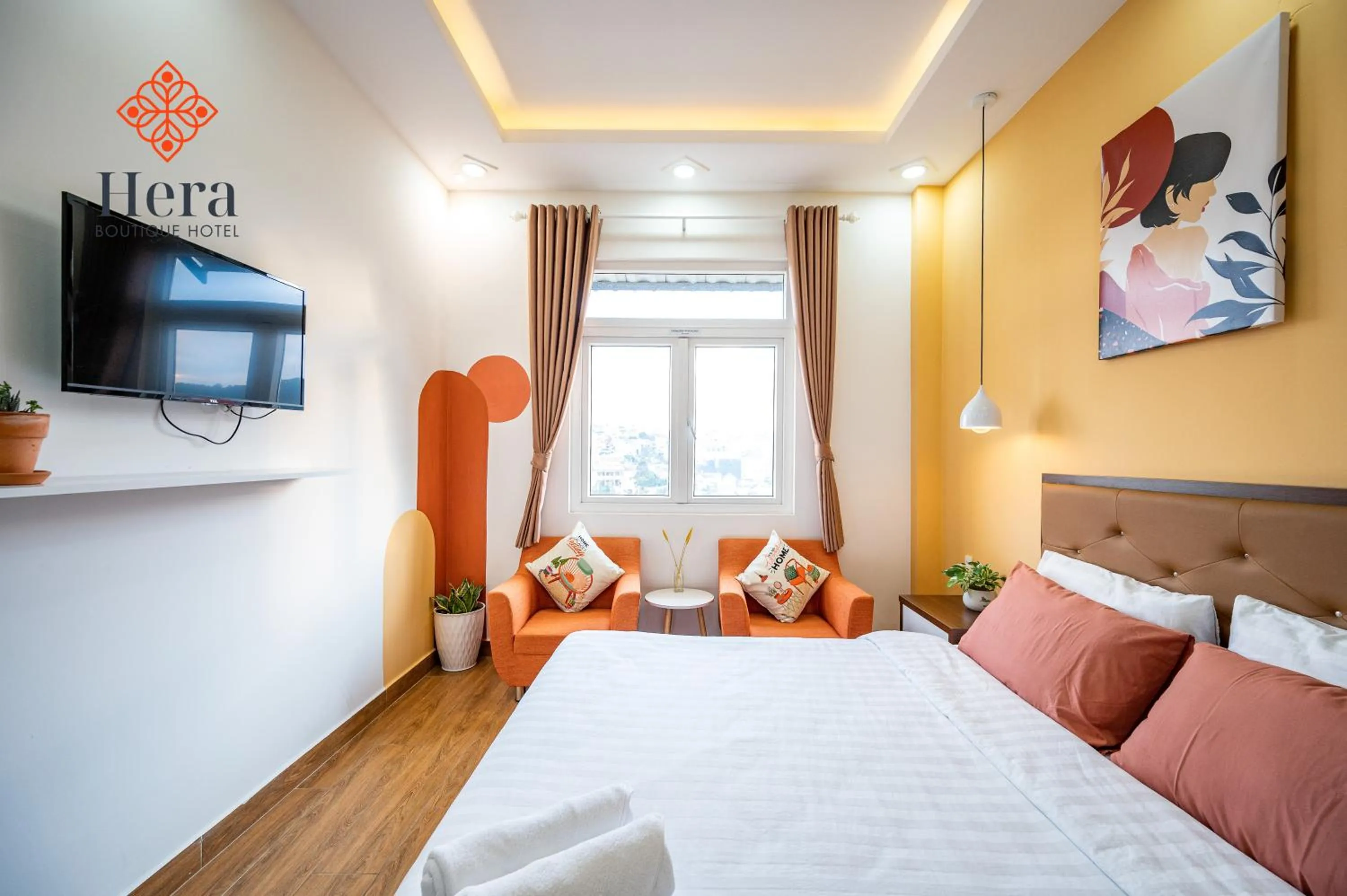 TV and multimedia, Bed in Hera Boutique Hotel